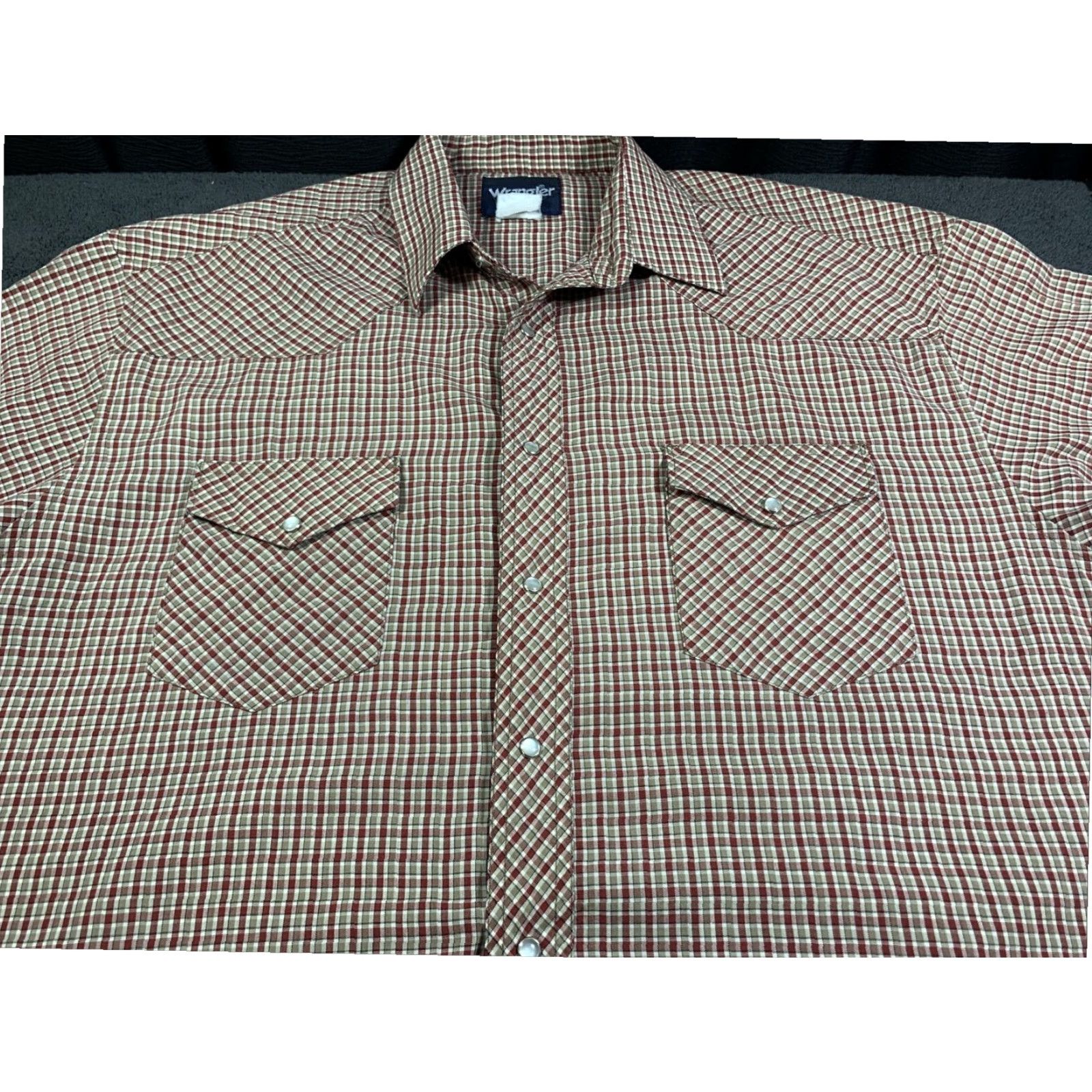Wrangler Wrangler Western Shirt Men's XL Short Sleeve Plaid Pearl Snaps Button-Up Multicolor Size US XL / EU 56 / 4 - 2 Thumbnail