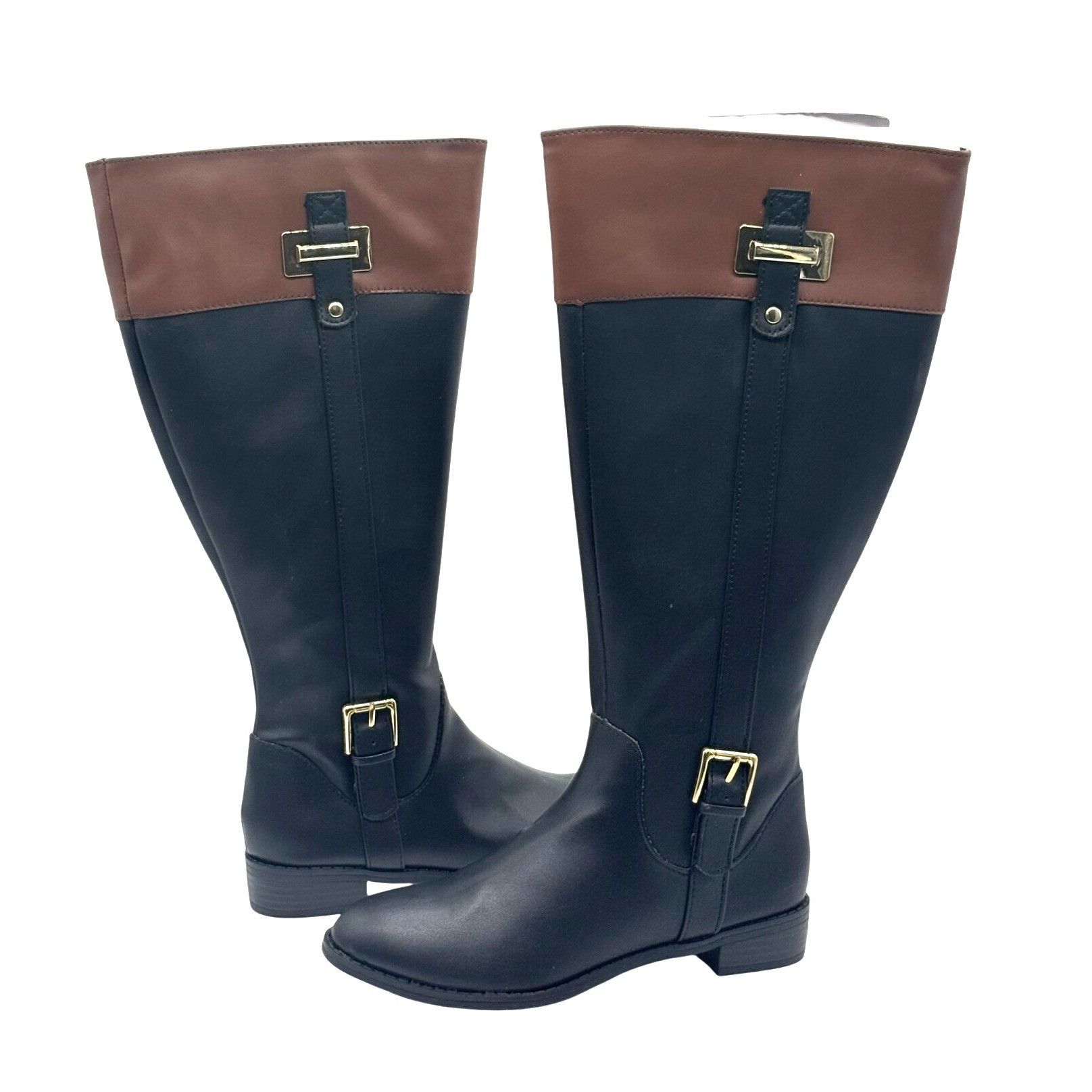 Other Karen Scott Deliee2 Riding Boots, Black/Cognac, 6,M, Wide C Size US 6 / IT 36 - 1 Thumbnail