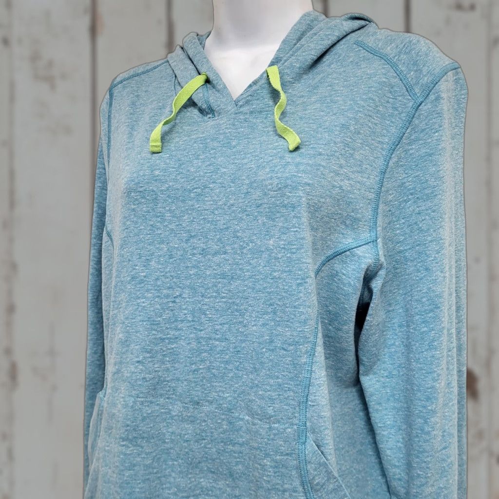 Under Armour Under Armour Hoodie Women’s L Blue/neon Green Semi Fitted Long Sleeve Shirt? Size L / US 10 / IT 46 - 1 Thumbnail