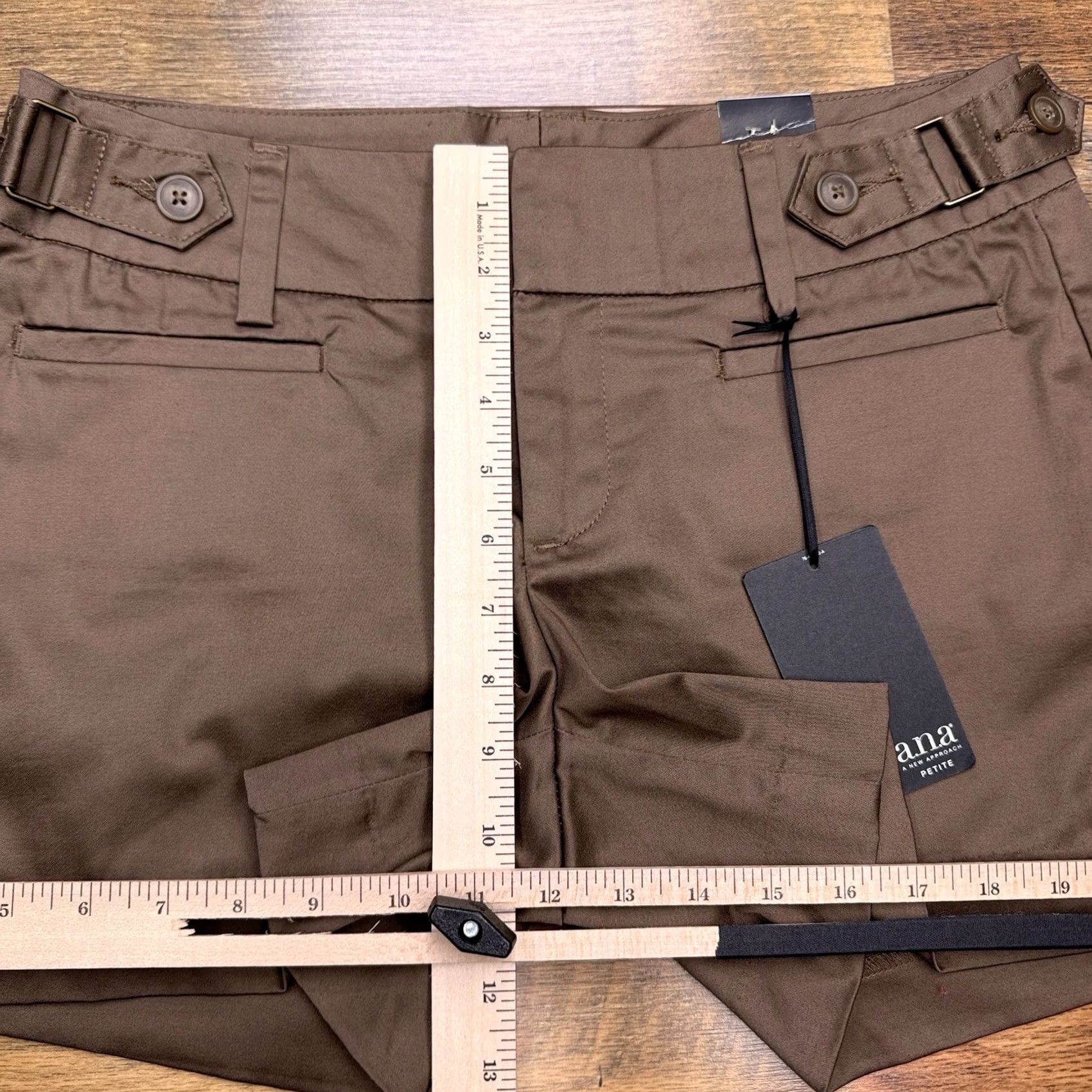 Vintage A.n.a Chino Shorts Womens 8P Petite Brown Mid Rise Stretch Casual Modern Size 30" / US 8 / IT 44 - 7 Thumbnail