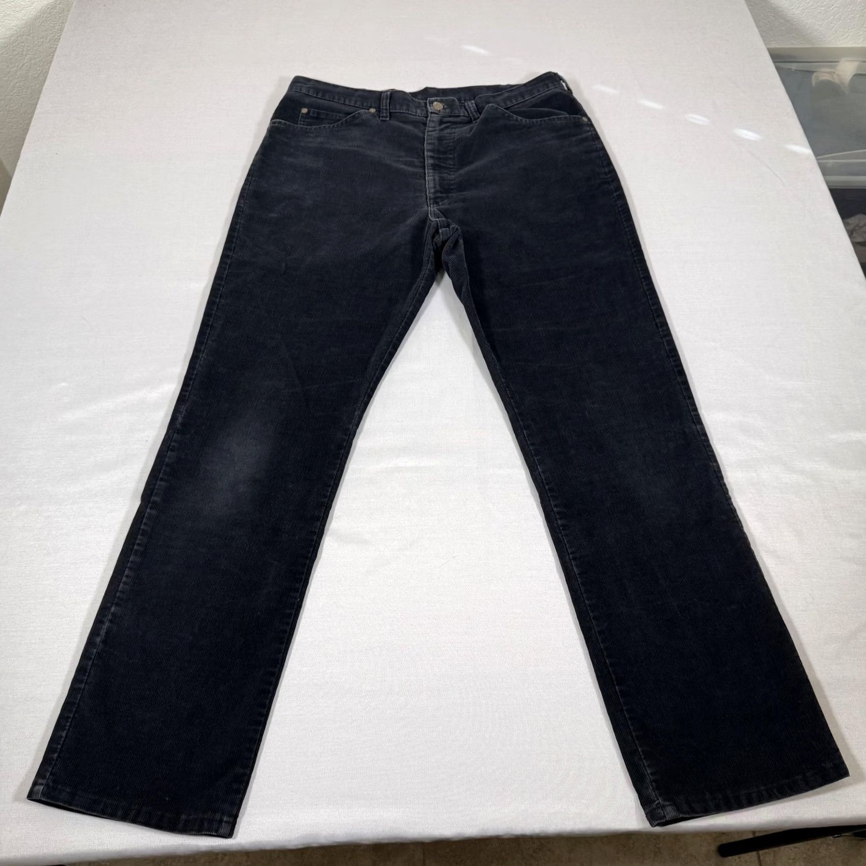 Lee VINTAGE Lee Pants Men 38x32 Black Corduroy Straight Fit 5 Pocket Western USA 80s Size US 38 / EU 54 - 2 Thumbnail