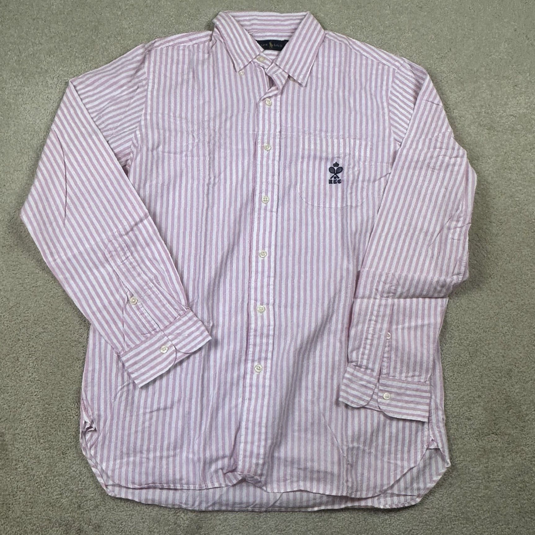 Polo Ralph Lauren Polo Ralph Lauren Button Up Shirt Mens Medium Pink Striped Size US XXL / EU 58 / 5 - 2 Thumbnail