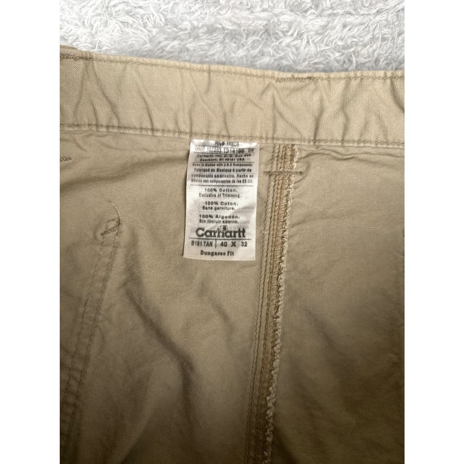 Carhartt Carhartt Pants Mens 40x32 Tan B151 Dungaree Fit Canvas Work Utility Hammer Loop Size US 40 / EU 56 - 6 Thumbnail