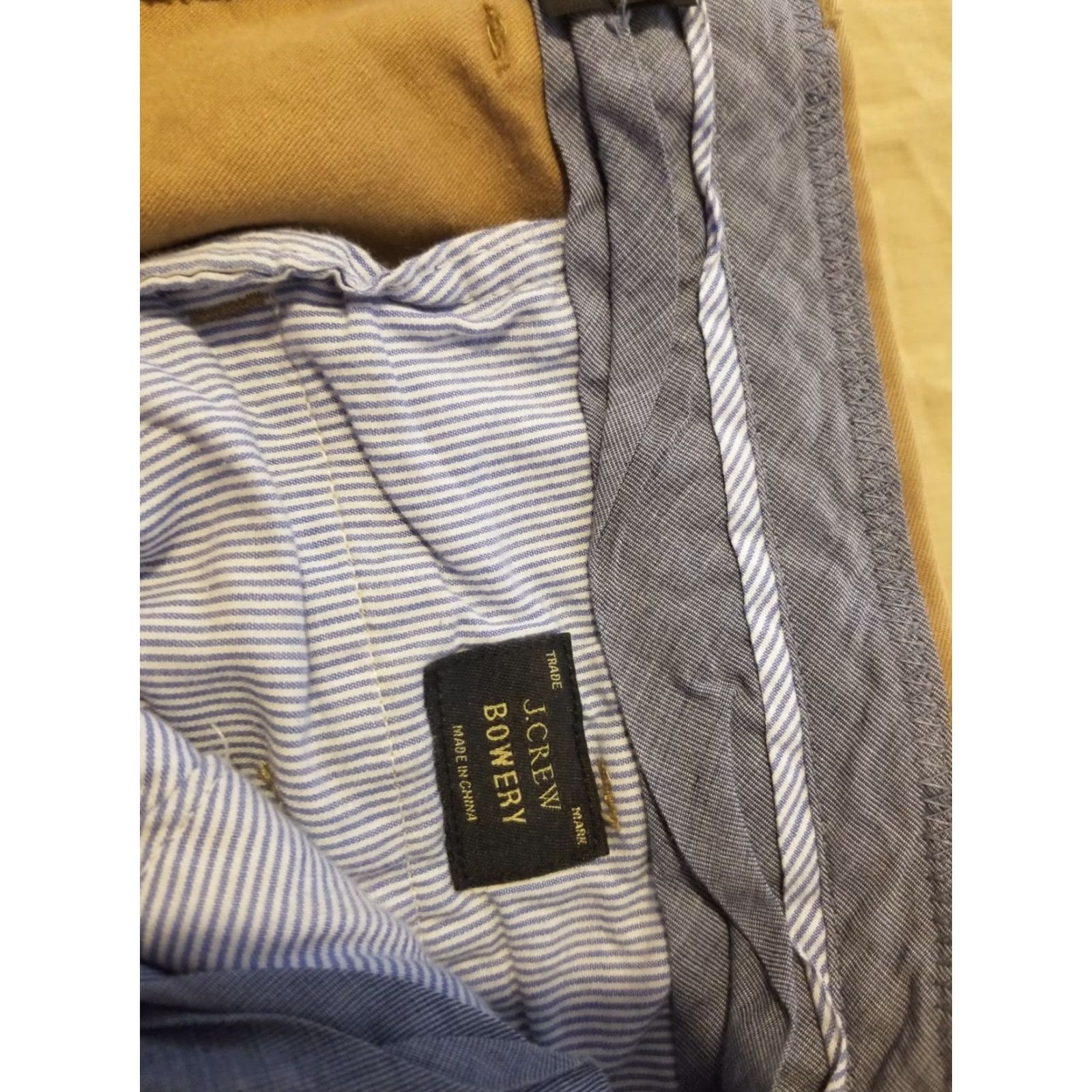 J.Crew J.CREW Mens Khaki Chino Pants 38x32 Flat Front Straight Leg Casual Dress Trousers Beige Size US 38 / EU 54 - 3 Thumbnail