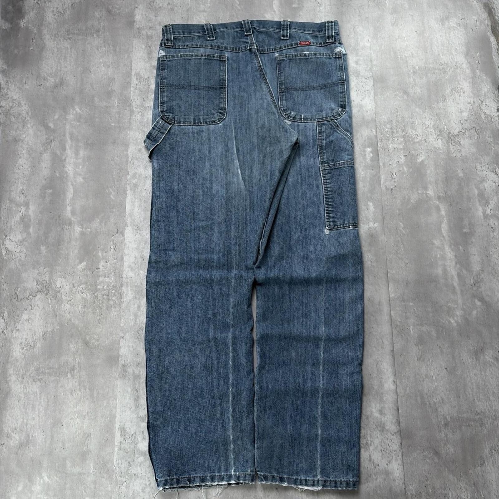 Wrangler Y2K Blue Wrangle Workwear Grunge Baggy Carpenter Denim Jeans Size US 36 / EU 52 - 1 Thumbnail