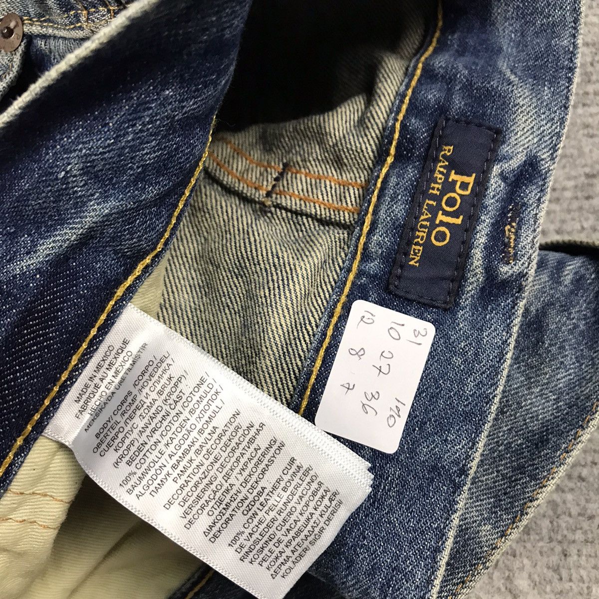 Japanese Brand × Polo Ralph Lauren POLO RALPH LAUREN PATCHWORK DISTRESSED DENIM PANTS Size US 31 - 18 Thumbnail