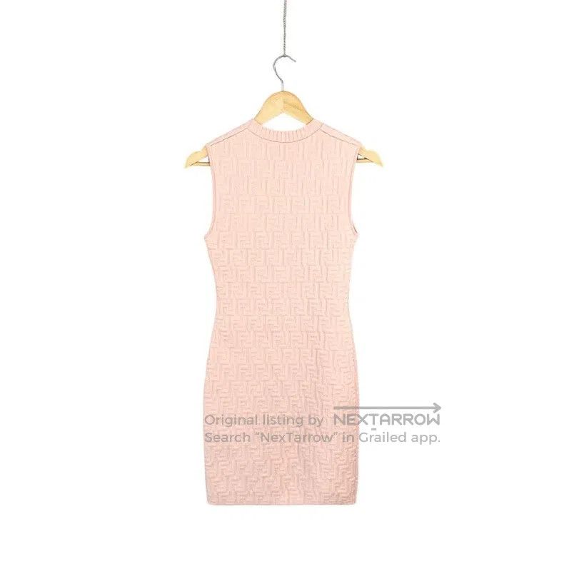 Fendi Fendi Orange-Pink Logo Embossed Knit Round Neck Sleeveless Size XS / US 0-2 / IT 36-38 - 2 Thumbnail