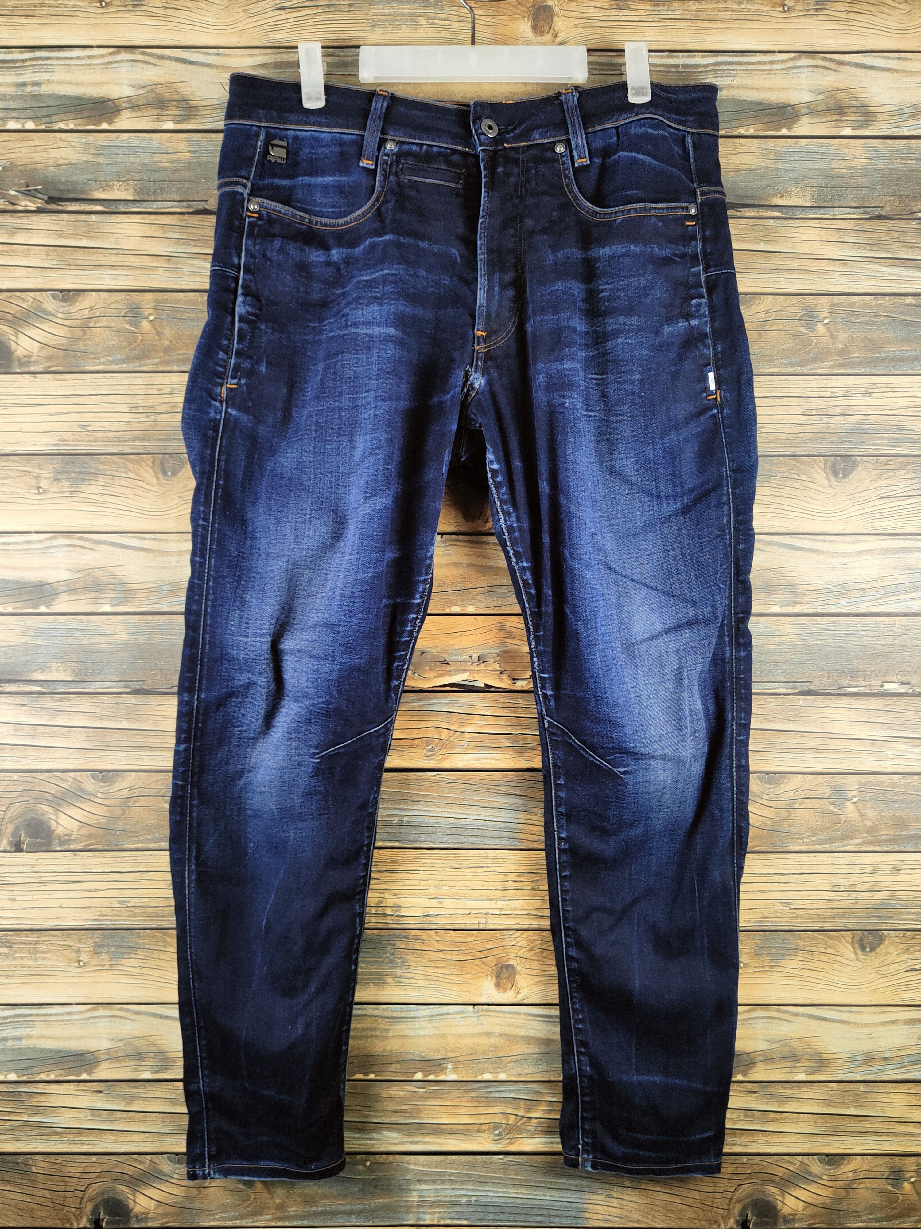 DL G-star Raw Dark Blue Distressed Ripped Jeans #S2889