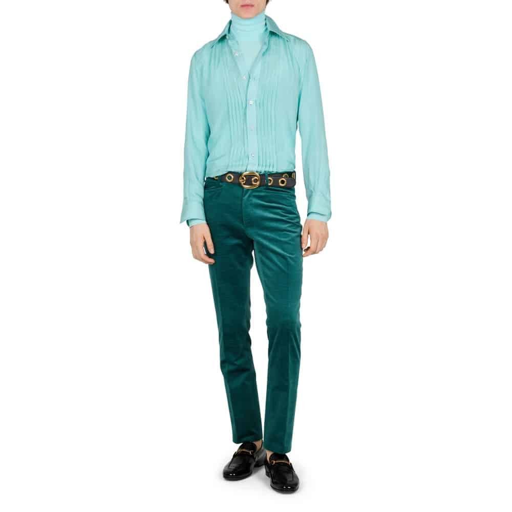 Tom Ford o1loc1c1125 PLPW01 Dyllan Ridged Velvet Pant in Green Size US 38 / EU 54 - 3 Thumbnail