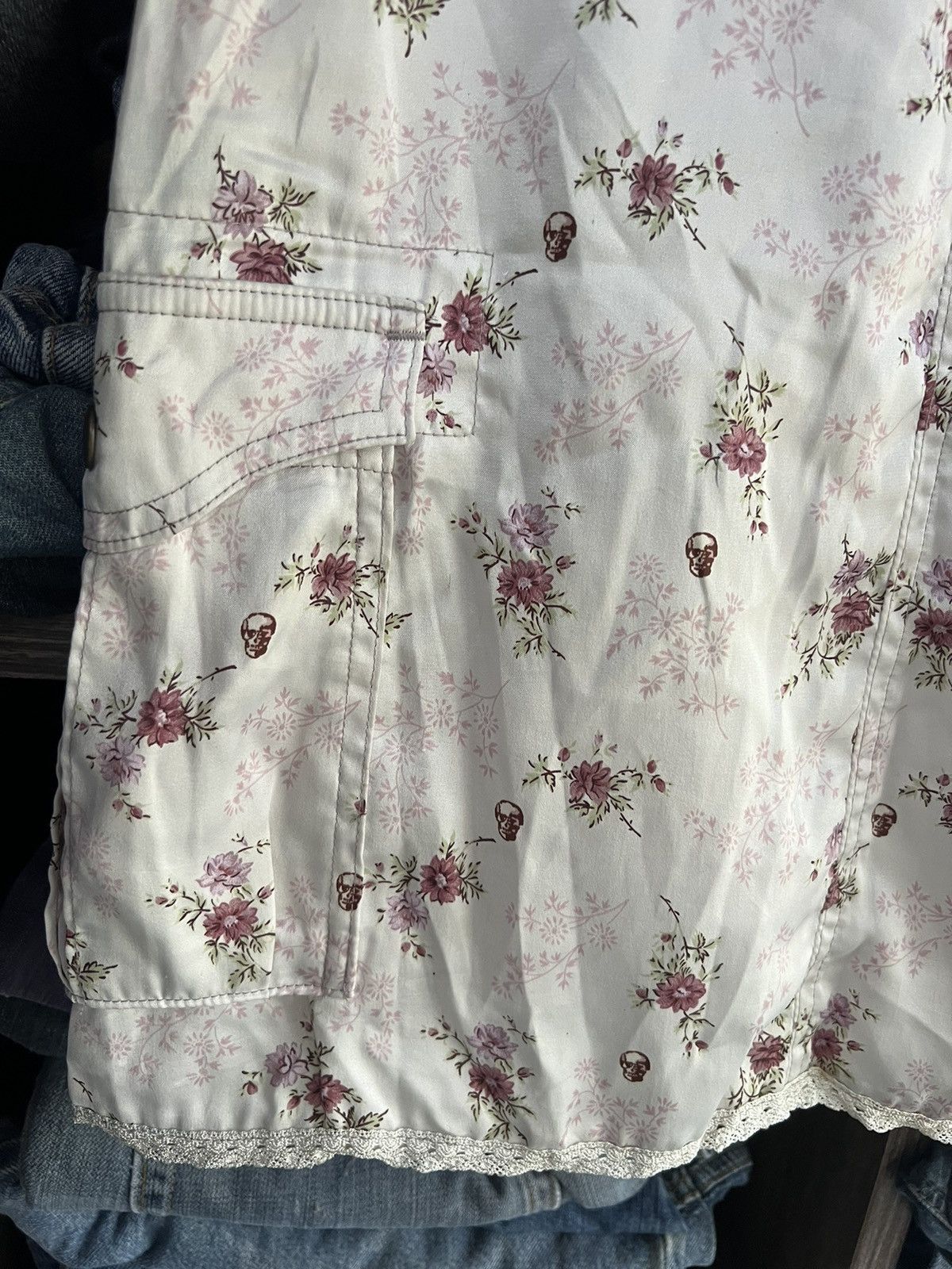 Hysteric Glamour 🔥Rare Fullprint Floral Skulls Hysteric Glamour Cargo Skirt Size 31" - 6 Thumbnail