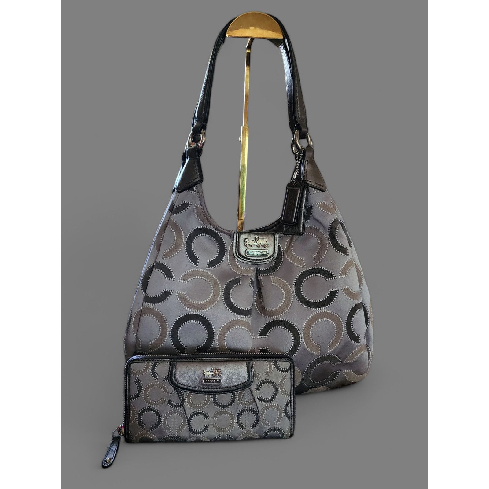 Coach Coach Madison Maggie Hobo Bag Gunmetal gray leather wallet Size ONE SIZE - 2 Thumbnail
