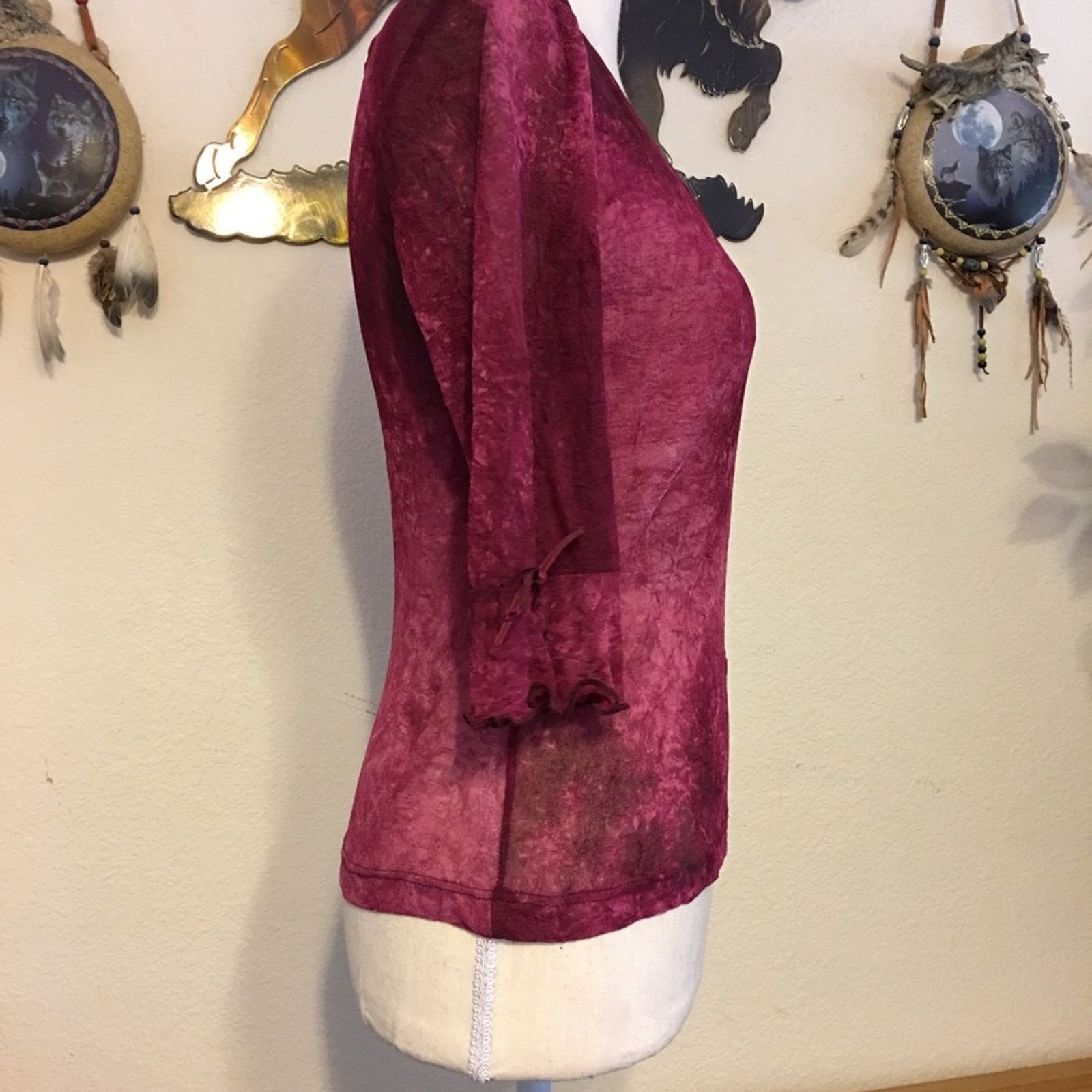 Other Hottie brand dark pink sheer bow detail top Size M / US 6-8 / IT 42-44 - 6 Thumbnail