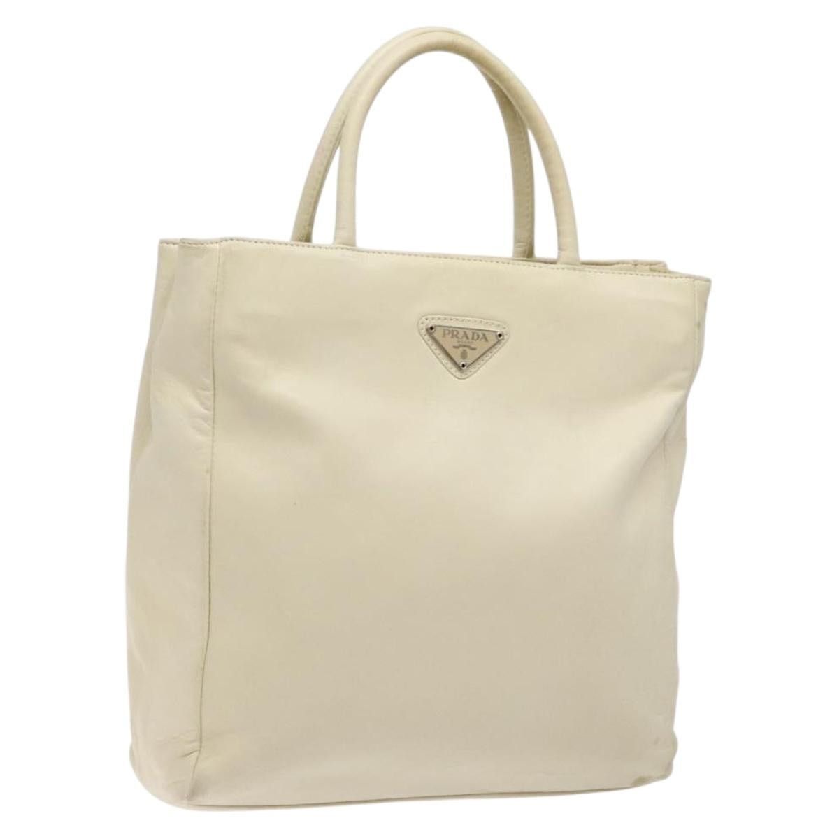 Prada PRADA Tote Bag Leather White Silver Size ONE SIZE - 1 Thumbnail