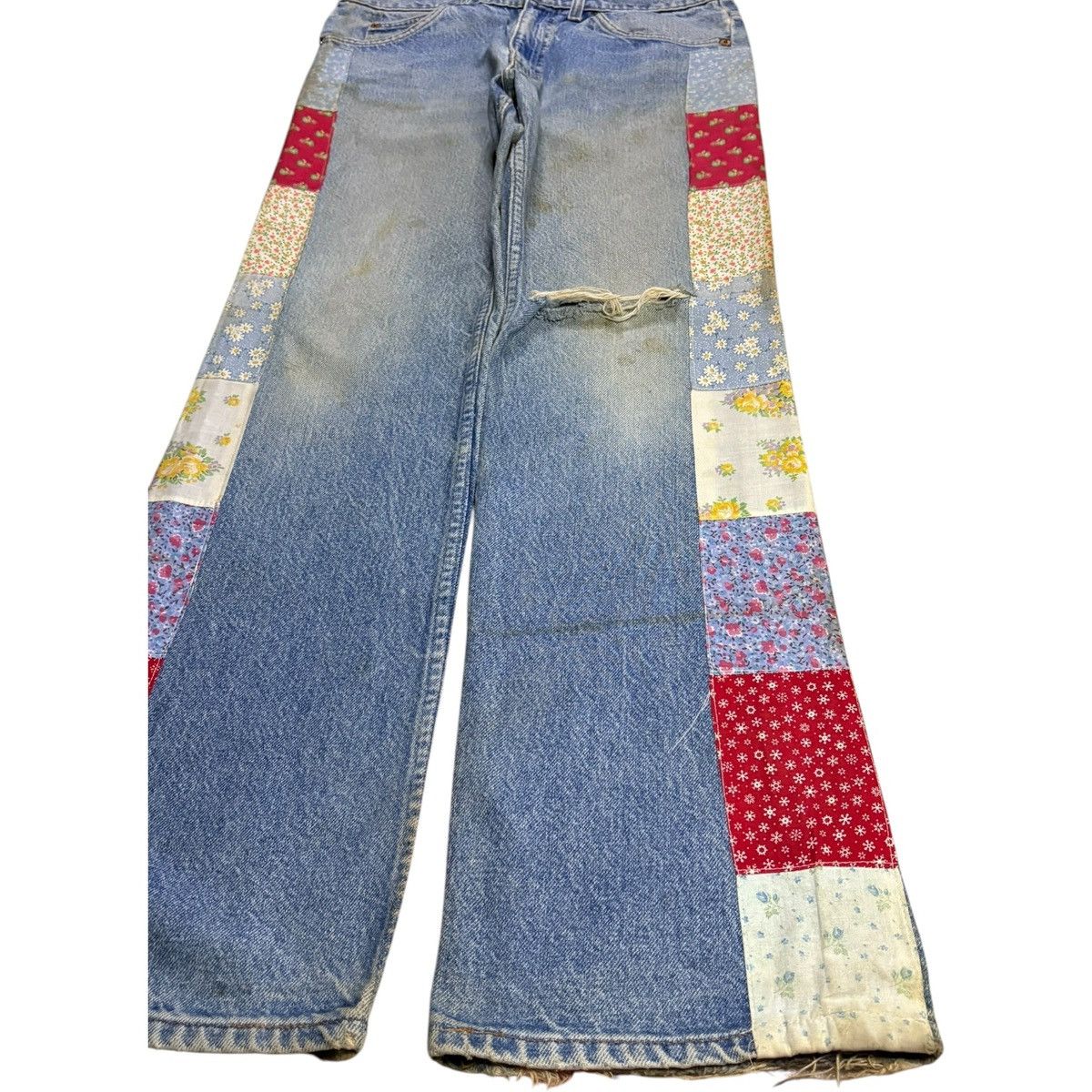 LVC × Levi's × Levi's Vintage Clothing Vintage 90s Levis Orange Tab Mud Wash Distress Flare Jeans Size US 32 / EU 48 - 7 Thumbnail