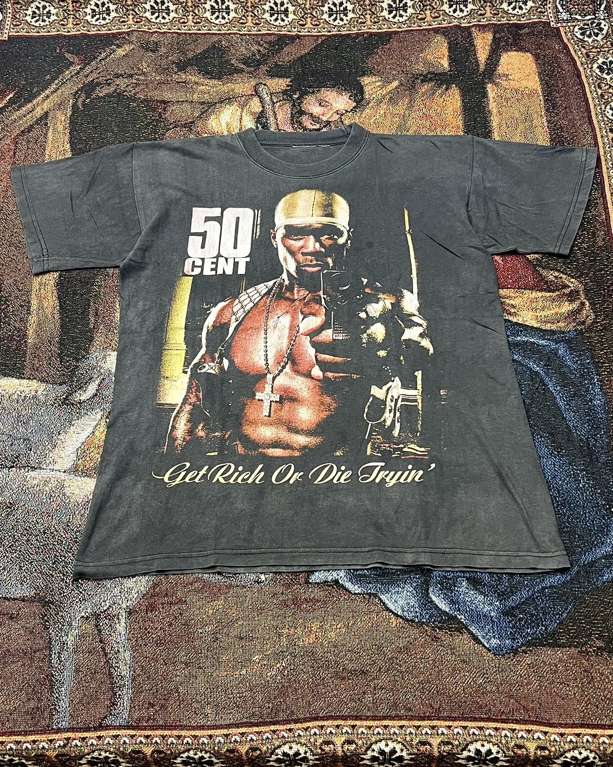 Rap Tees 50 Cent Rap Tee "Get Rich or Die Tryin" Size US XL / EU 56 / 4 - 1 Thumbnail