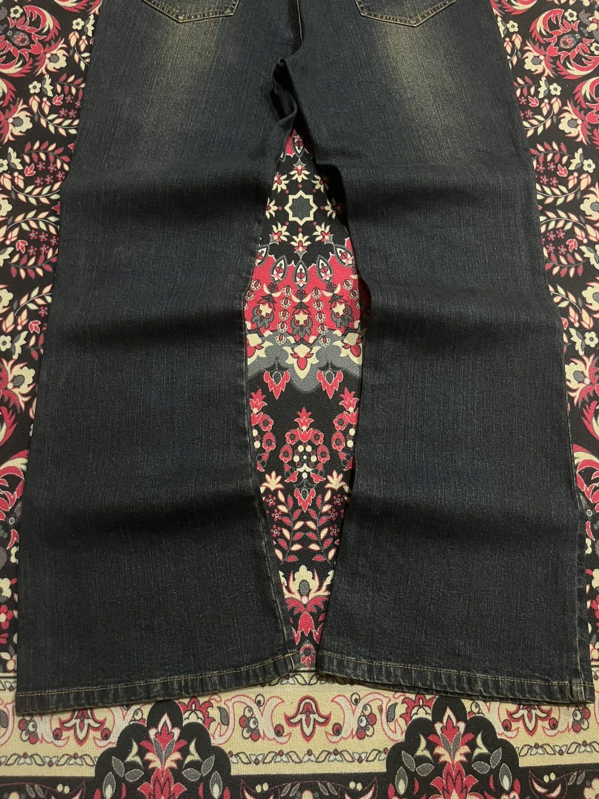 GOSTAR DE FUGA × If Six Was Nine × Le Grande Bleu (L.G.B.) ⚡️Sick⚡️Vintage Japanese Brand Broadwin Rhinestone Flare Jeans Size US 33 - 11 Thumbnail