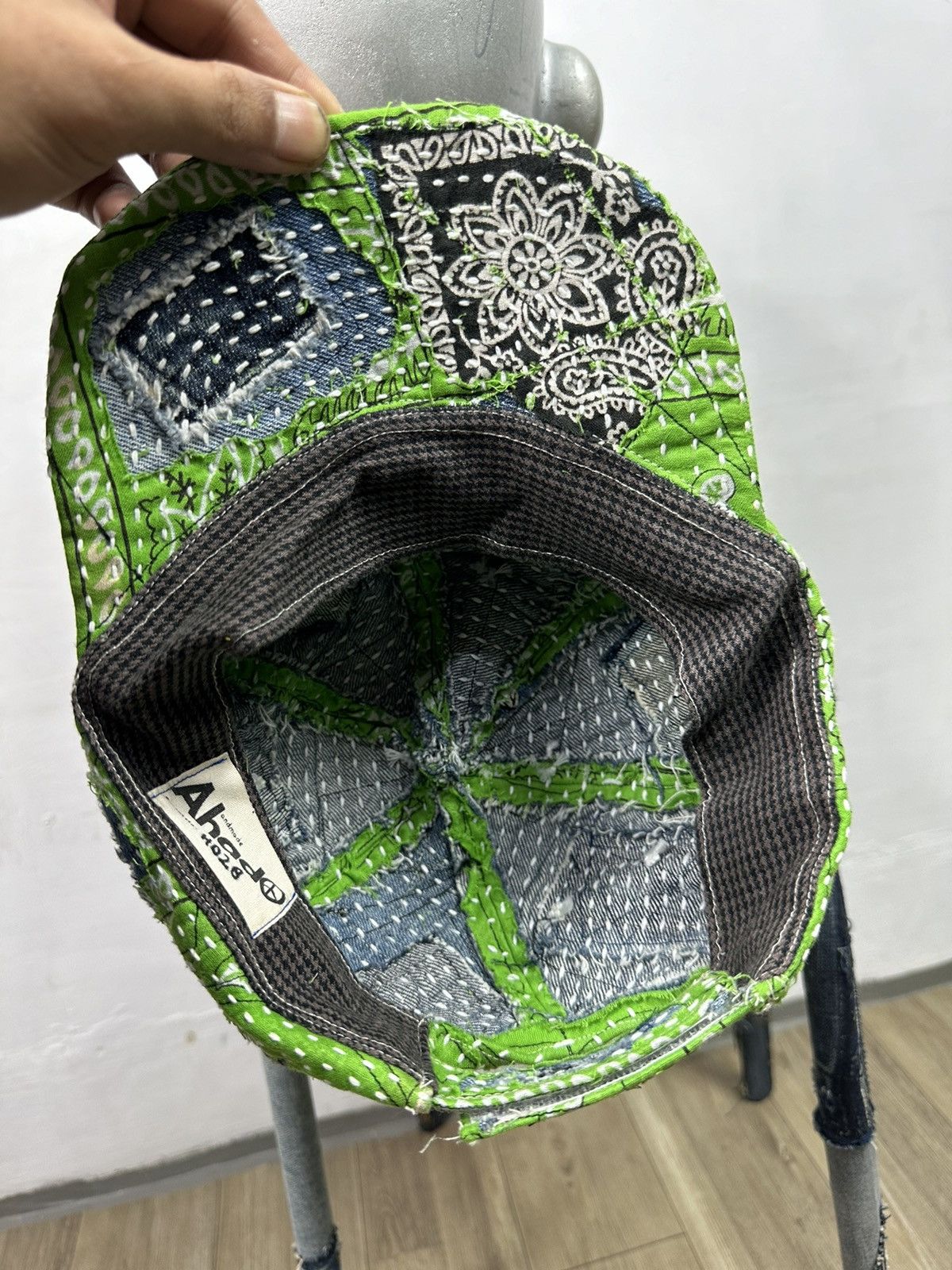 Art Comes First × Handmade Custom Made Distressed Paisley Patchwork Boro hats Size ONE SIZE - 10 Thumbnail