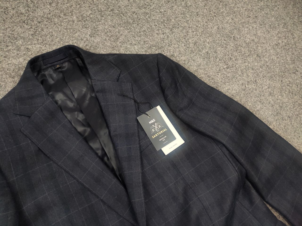 Marks & Spencer Marks & Spencer By Alfred Brown Wool Navy suit Blazer Pants Size 48L - 10 Thumbnail