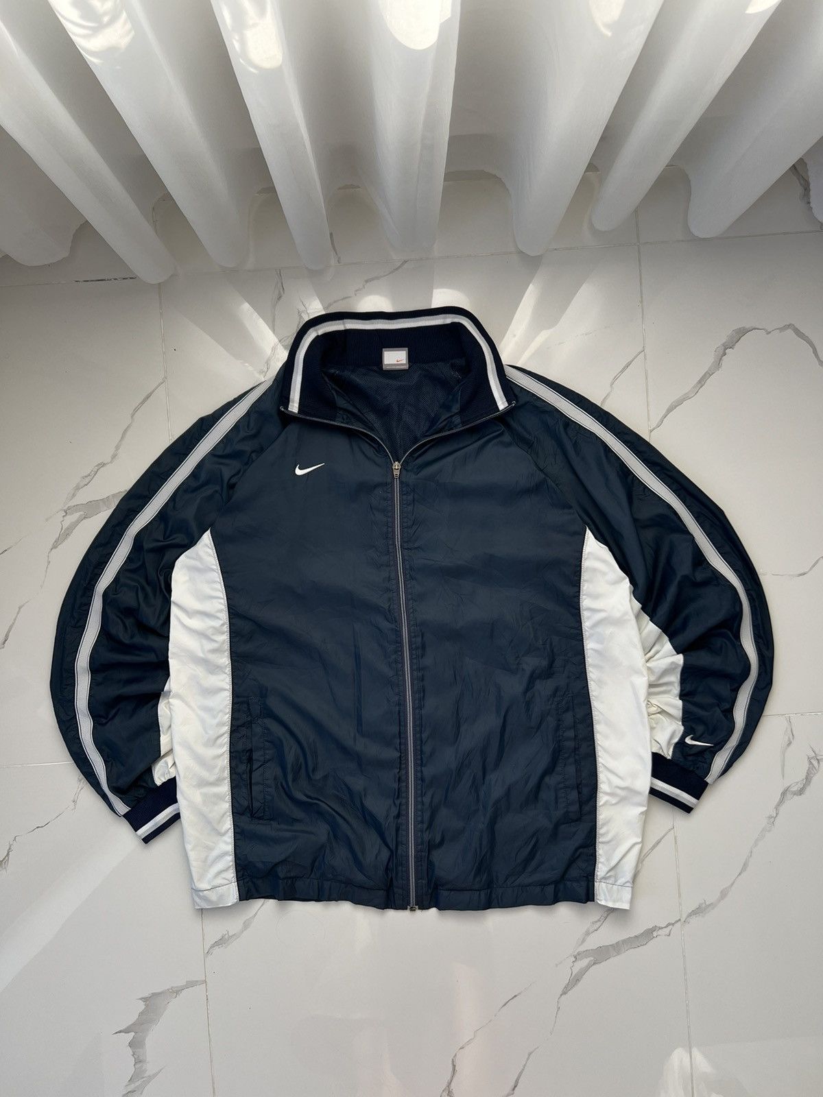 Nike × Vintage 90's NIKE MULTI SWOOSH RARE RETRO TRACK JACKET Y2K GORPCORE Size US XL / EU 56 / 4 - 1 Thumbnail