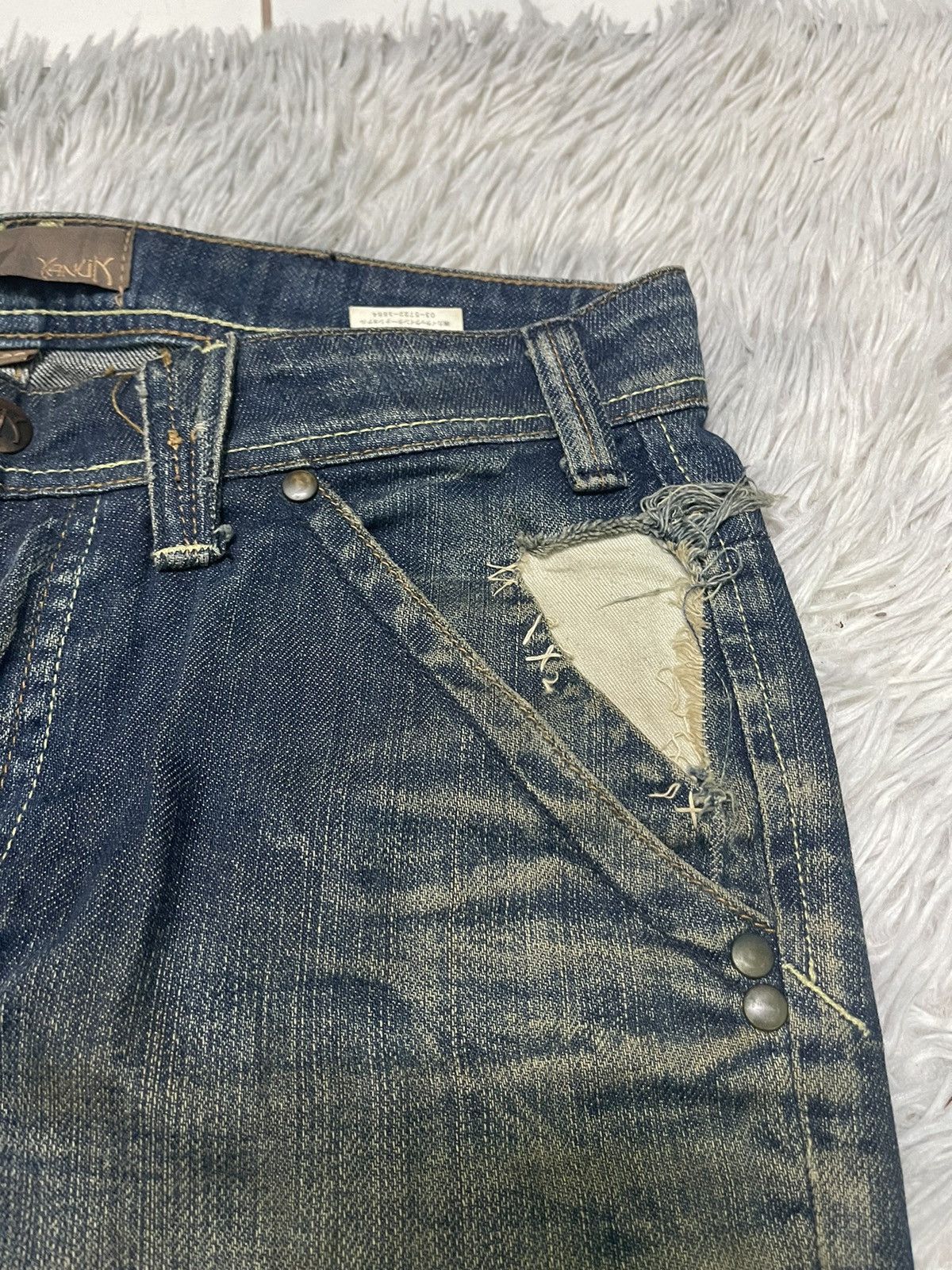 Vintage 90s YANUK FLARE DISTRESSED JEANS RARE DESIGN Size US 31 - 7 Thumbnail