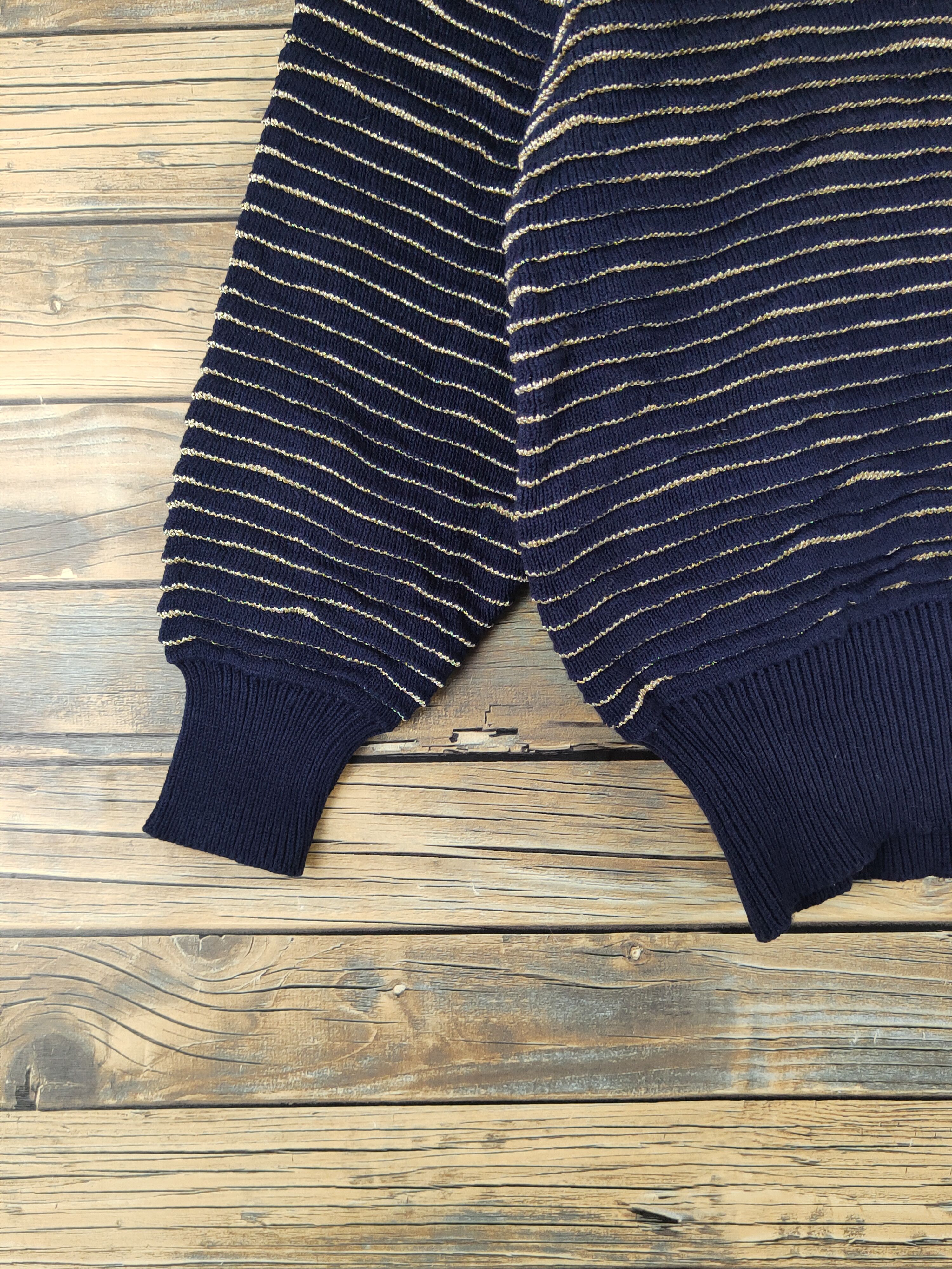 Vintage Bell House Navy stripe Knitwear Cardigan #W1812 Size S / US 4 / IT 40 - 4 Thumbnail