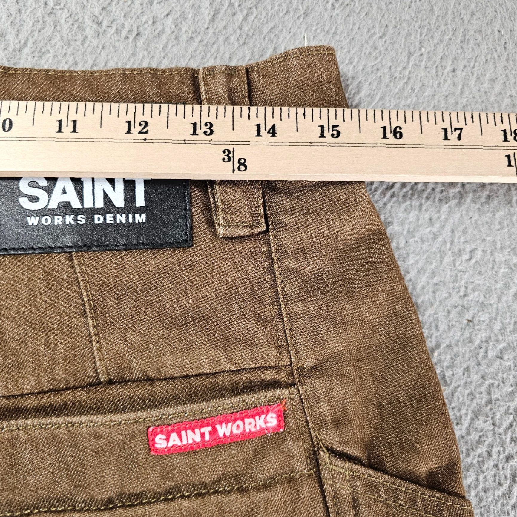 Denime Saint Works Mens 30 Twill Shorts Brown Denim Cotton Blend Cargo Xs? Size US 30 / EU 46 - 7 Thumbnail