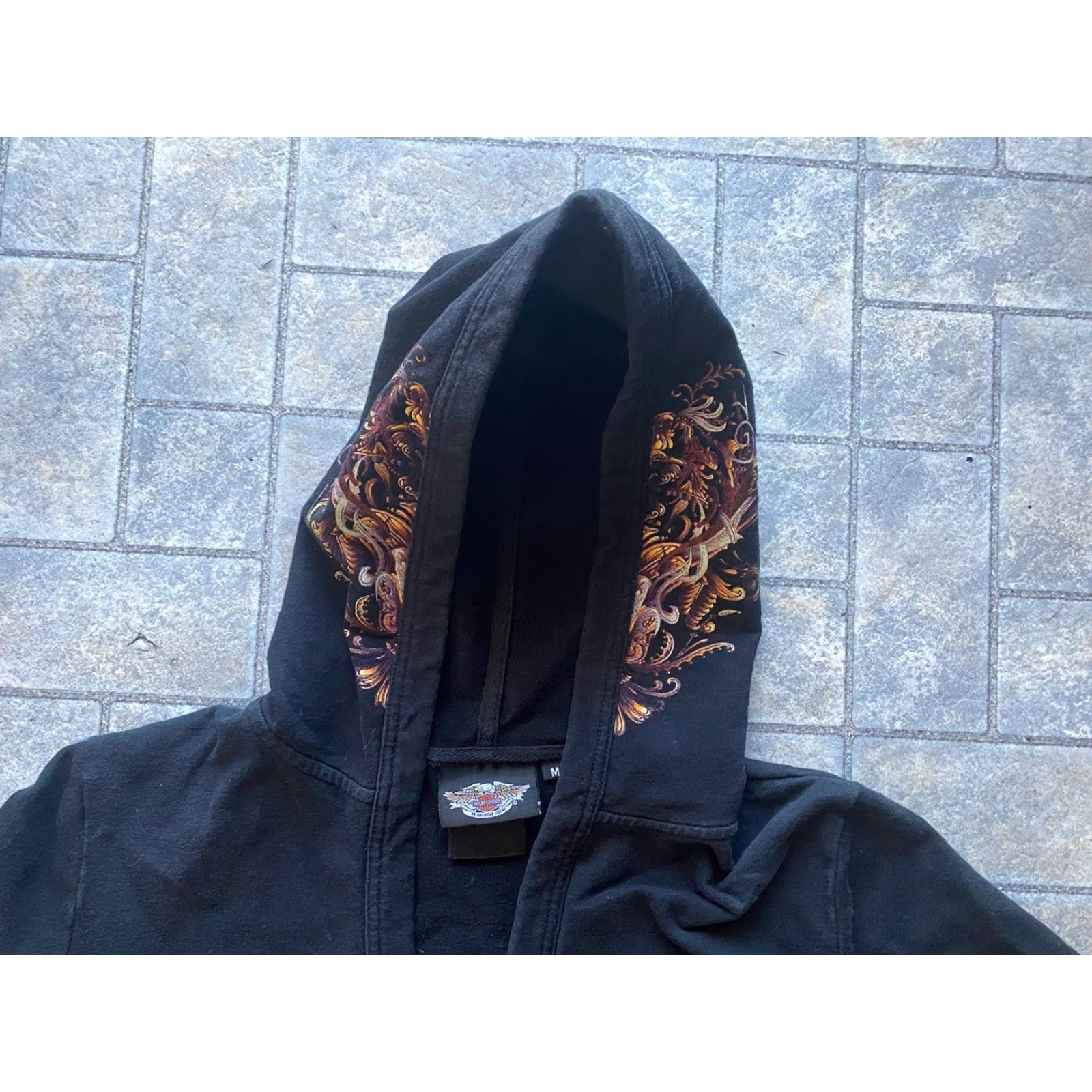 Harley Davidson Harley-Davidson Women’s Hoodie Sweatshirt M Black Skull Pullover Hoodie Sweatshirt Women’s M Black Skull Motorcycle Logo Biker Size M / US 6-8 / IT 42-44 - 5 Thumbnail
