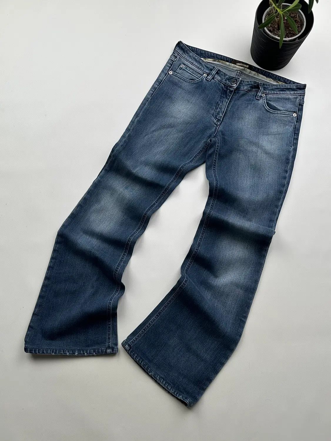 image of Avant Garde x Just Cavalli Roberto Cavalli Flare Jeans in Blue, Women's (Size 30)