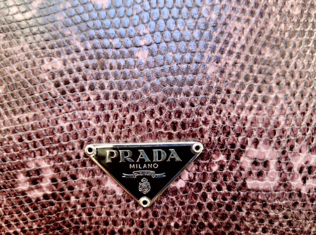 Prada PRADA Sera Lizard Skin Bowling Bag Size ONE SIZE - 3 Thumbnail