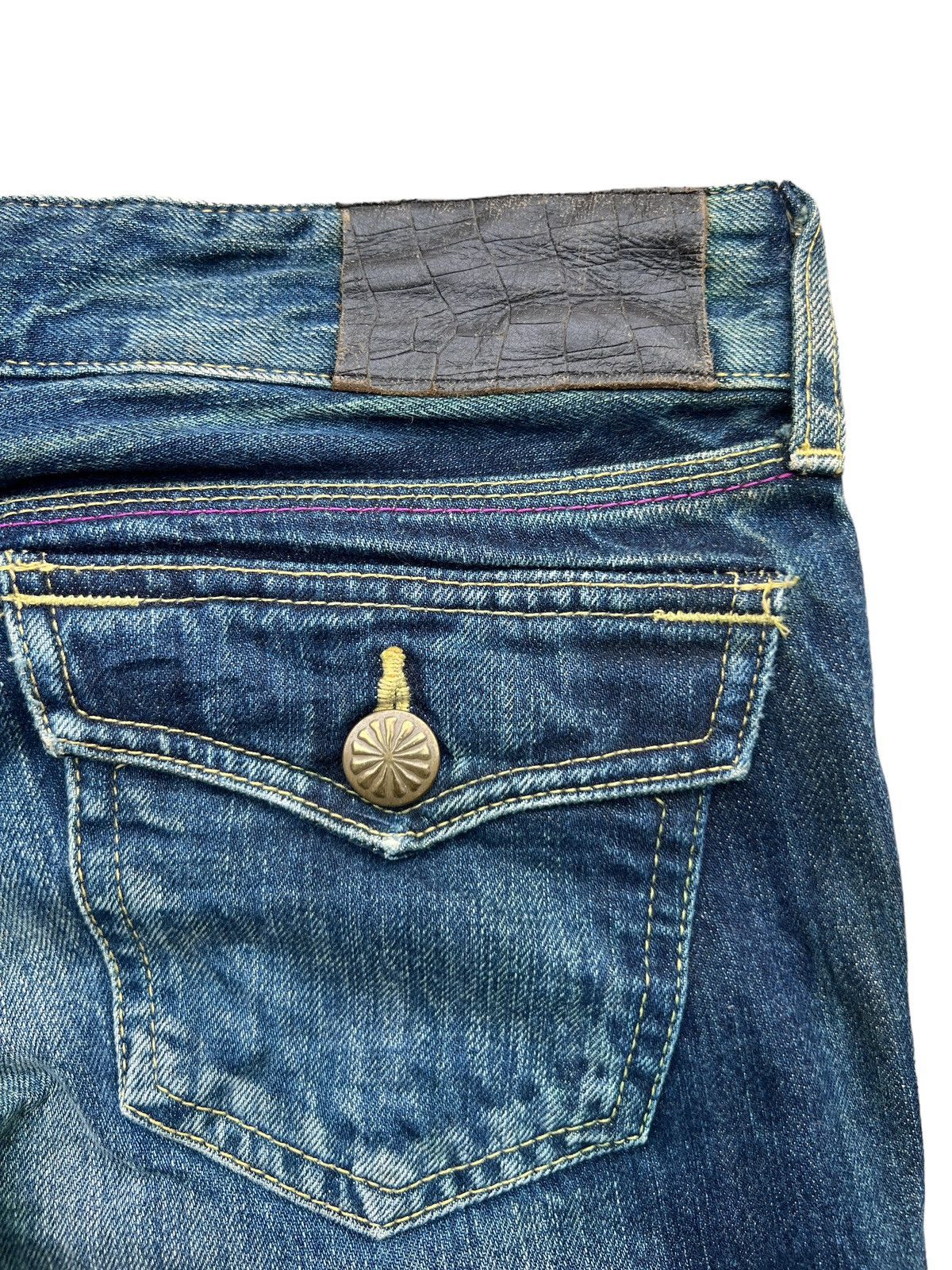 Japanese Brand Flare Sly Japanese Distressed Low Rise Denim Jeans 31x30 Size 31" - 9 Thumbnail