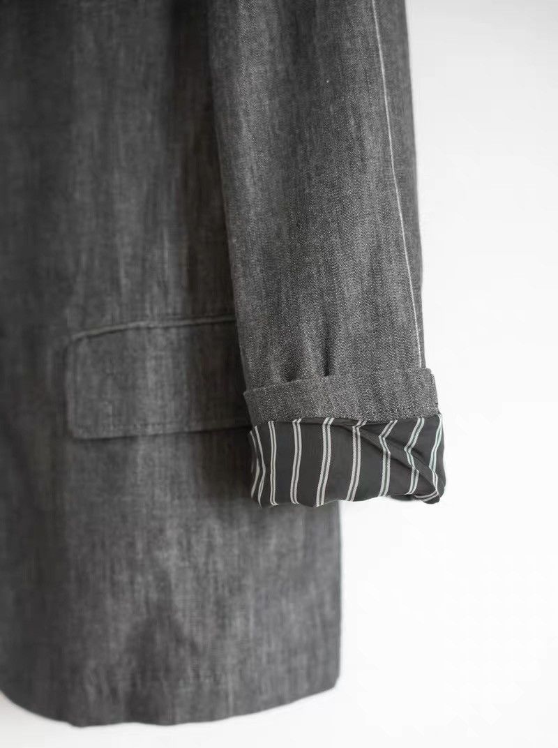 Yohji Yamamoto Yohji Yamamoto 10SS Striped Sleeve White-Stitch Blazer Size 40R - 5 Thumbnail