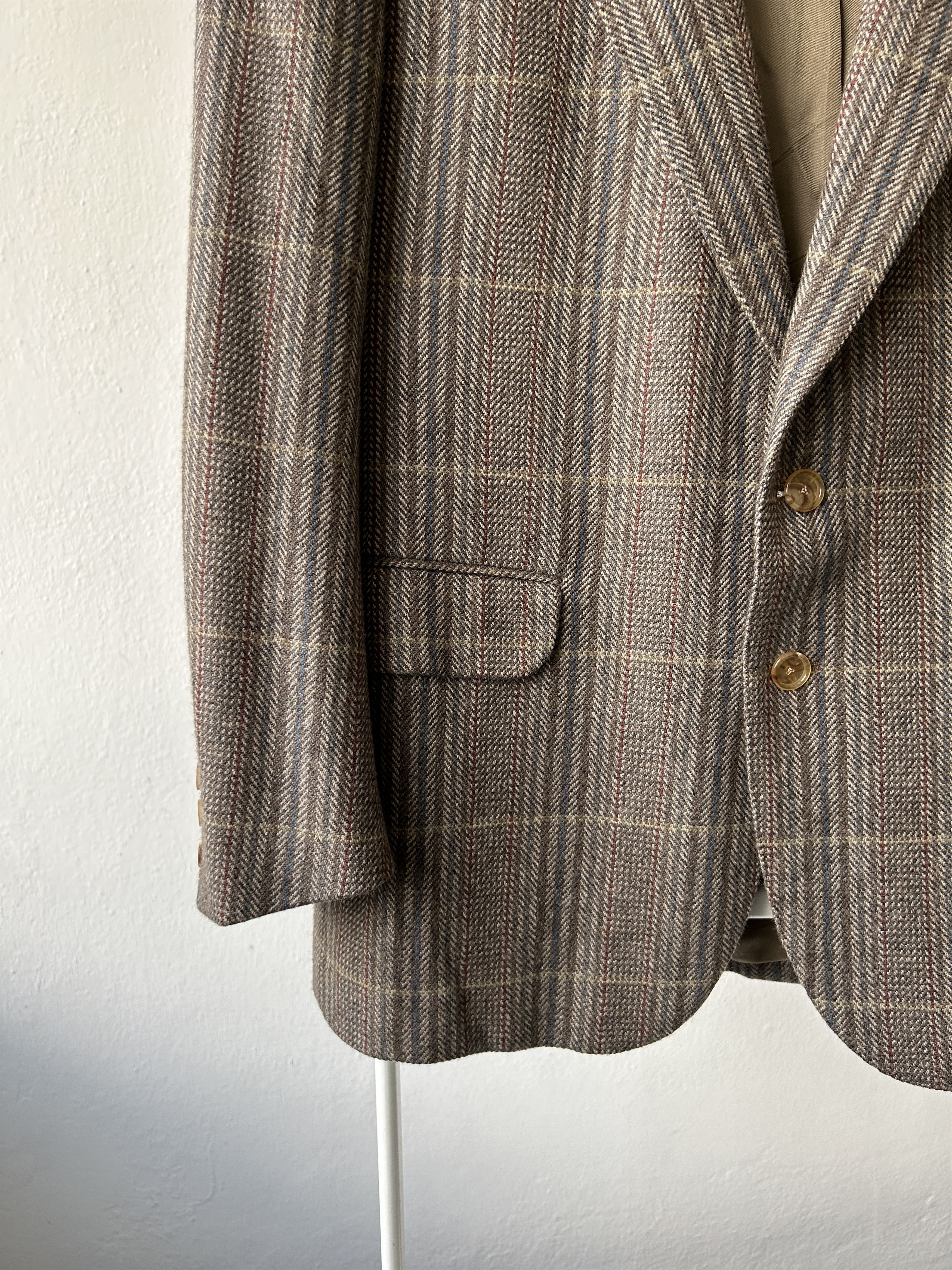 Vintage Vintage handmade checkered cashmere blazer Size 40S - 6 Thumbnail