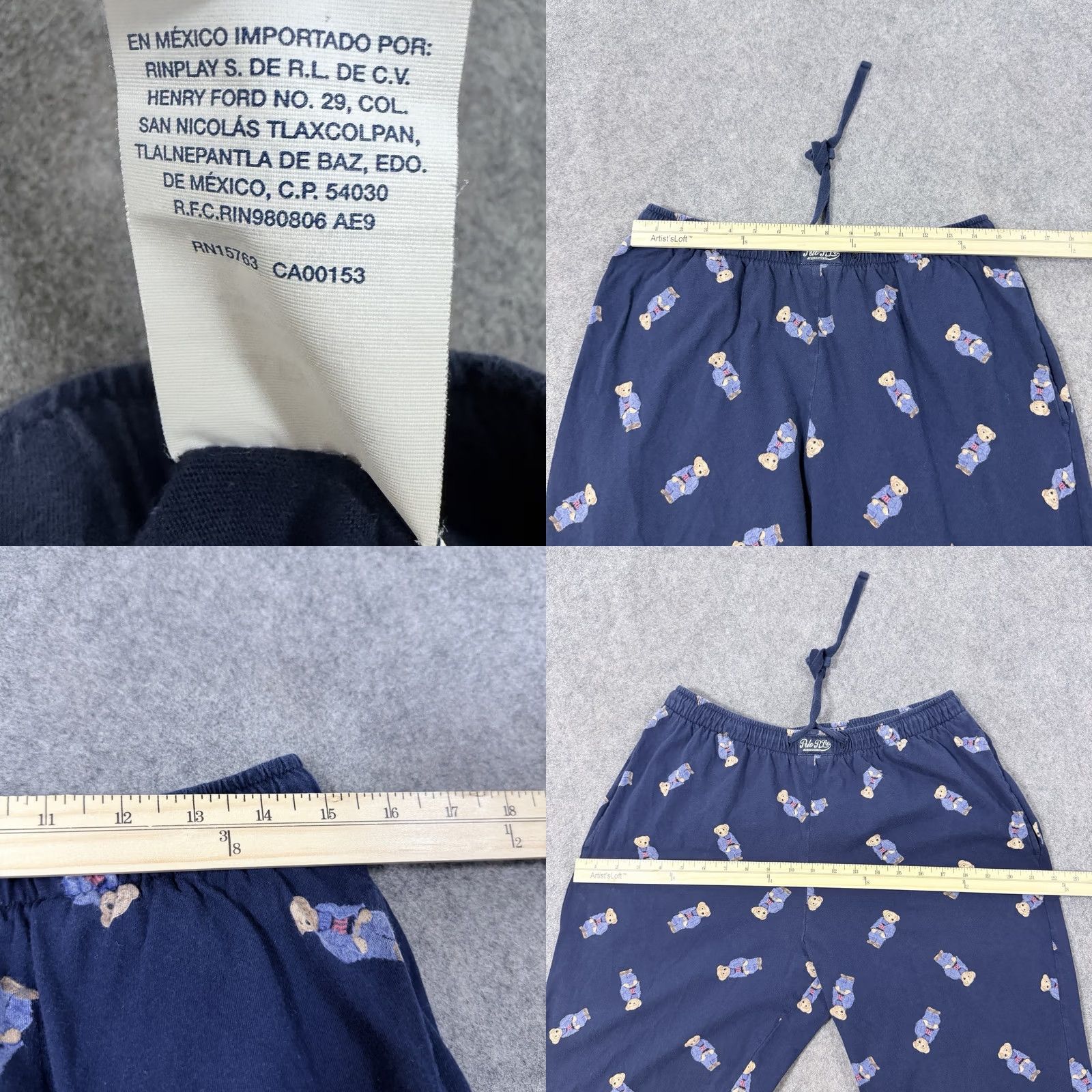 Polo Ralph Lauren Polo Ralph Lauren Bear Pajama Joggers Mens Size Large Navy Blue (Actual 30x29) Blue 90s Logo Sleepwear Size US L / EU 52-54 / 3 - 8 Thumbnail