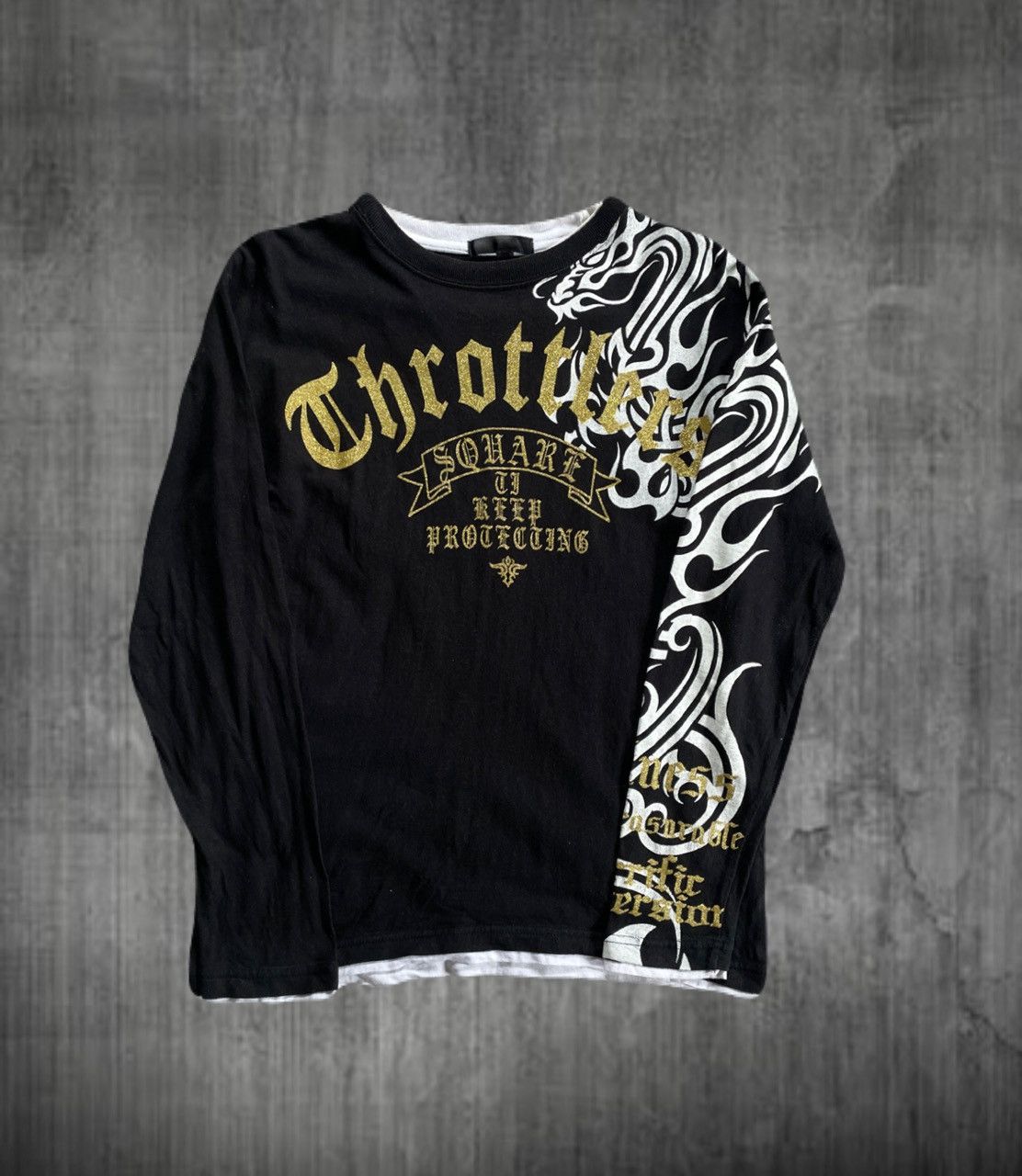 If Six Was Nine 2000s Japanese archive Glitter Poem Dragon Long Sleeve Tee Size US M / EU 48-50 / 2 - 1 Thumbnail
