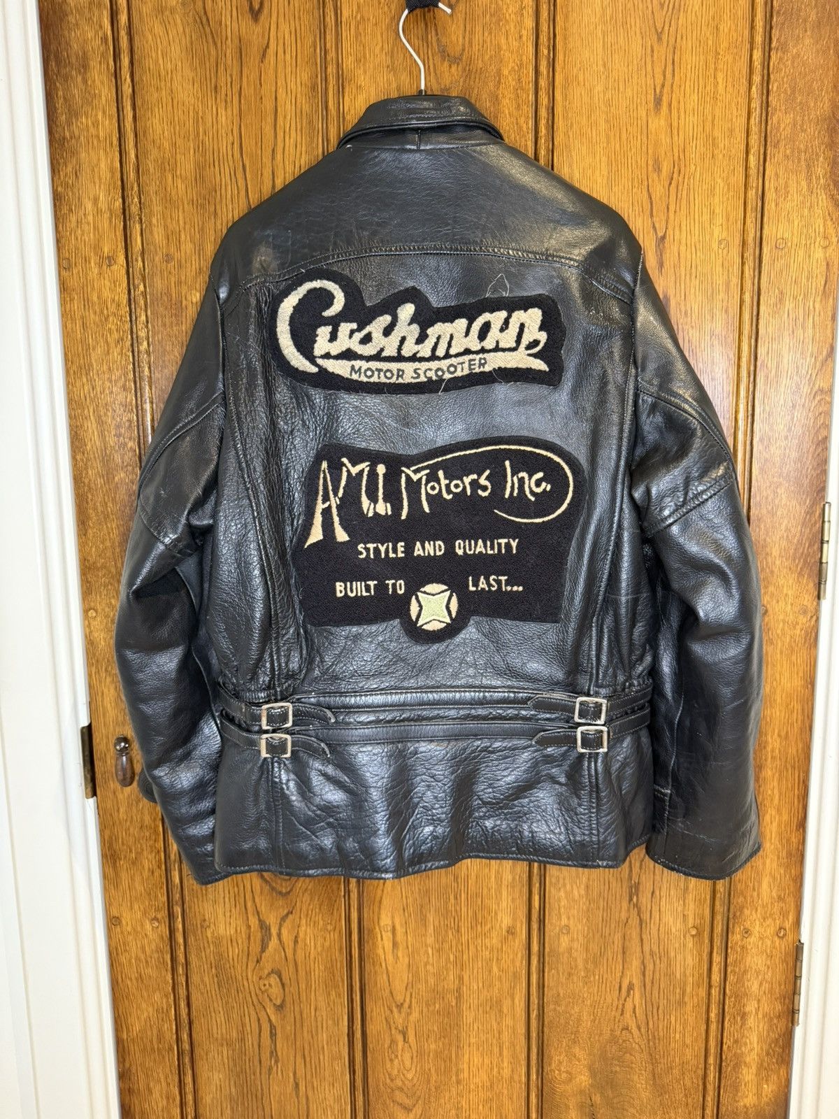 AMI A.M.I vintage leather patches motorcycle jacket rare oil Size US L / EU 52-54 / 3 - 18 Thumbnail