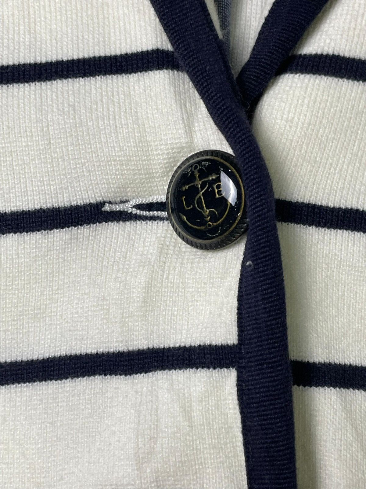 Designer × Lands' End × Vintage Lands End Striped Cotton Knit Blazer (49) Size US XXS / EU 40 - 9 Thumbnail