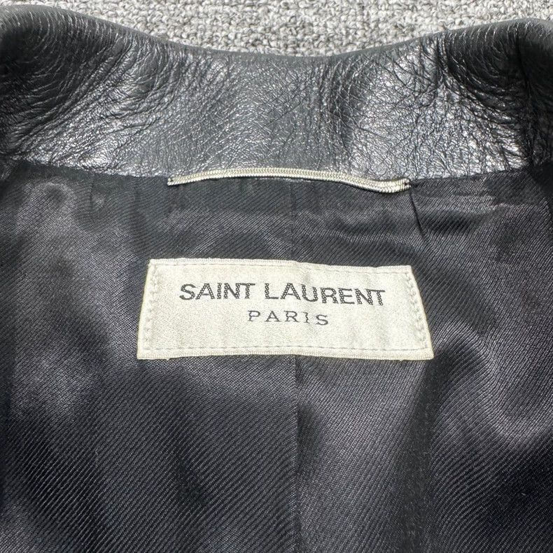 distressed black motorcycle leather jacket Outerwear