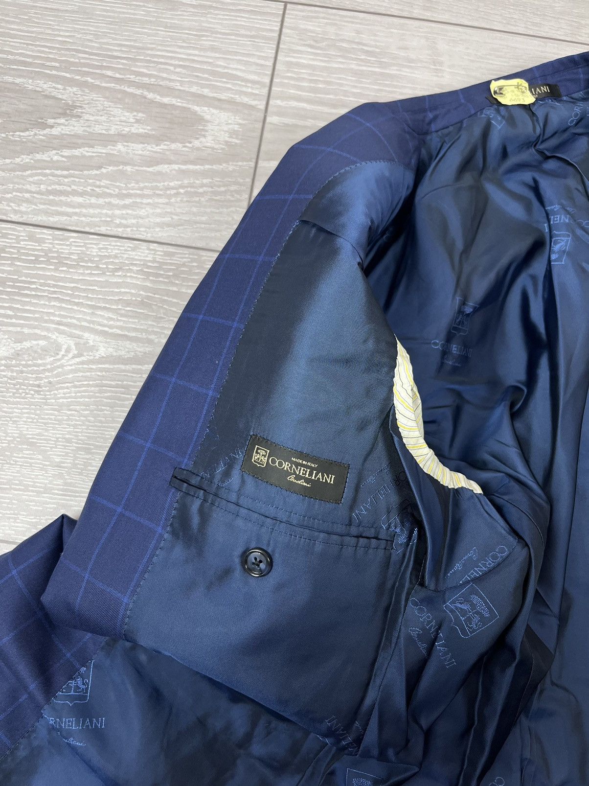 Corneliani Corneliani Blue Check Virgin Wool Silk Two Buttons Blazer Size 48R - 8 Thumbnail