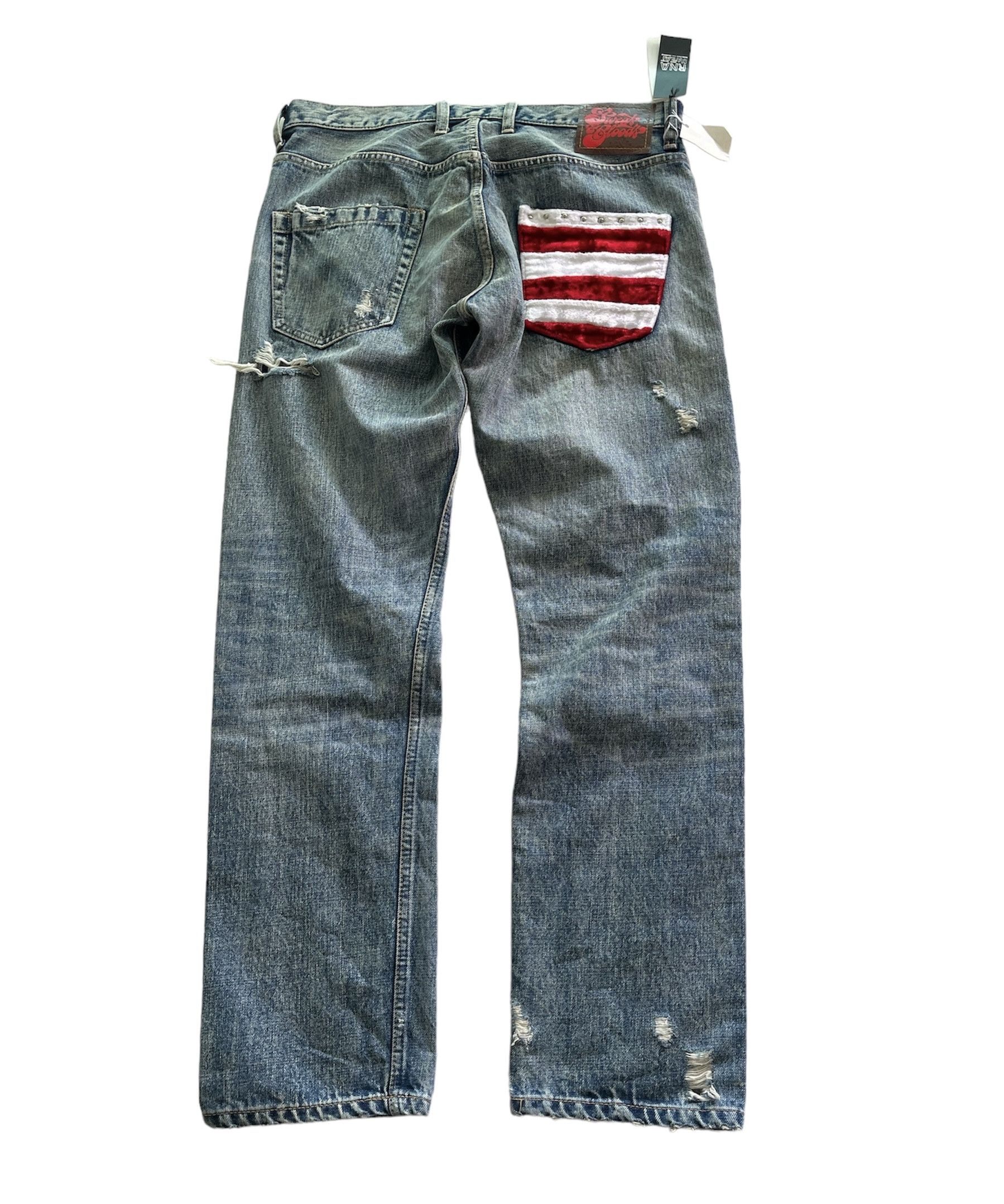 Designer × Japanese Brand RNA INC SLANG Distressed Denim Jeans Travis Schott Style Size US 34 / EU 50 - 2 Thumbnail