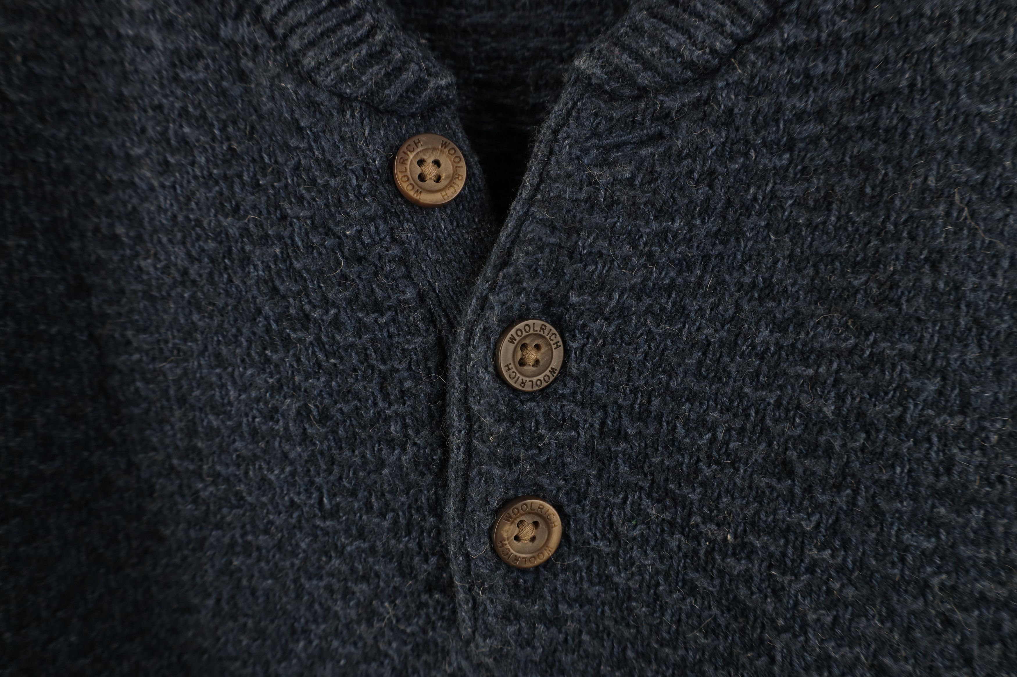 Woolrich Woolen Mills Vintage 90s Woolrich Blank Thermal Knit Henley Sweater Blue Size US XL / EU 56 / 4 - 6 Thumbnail