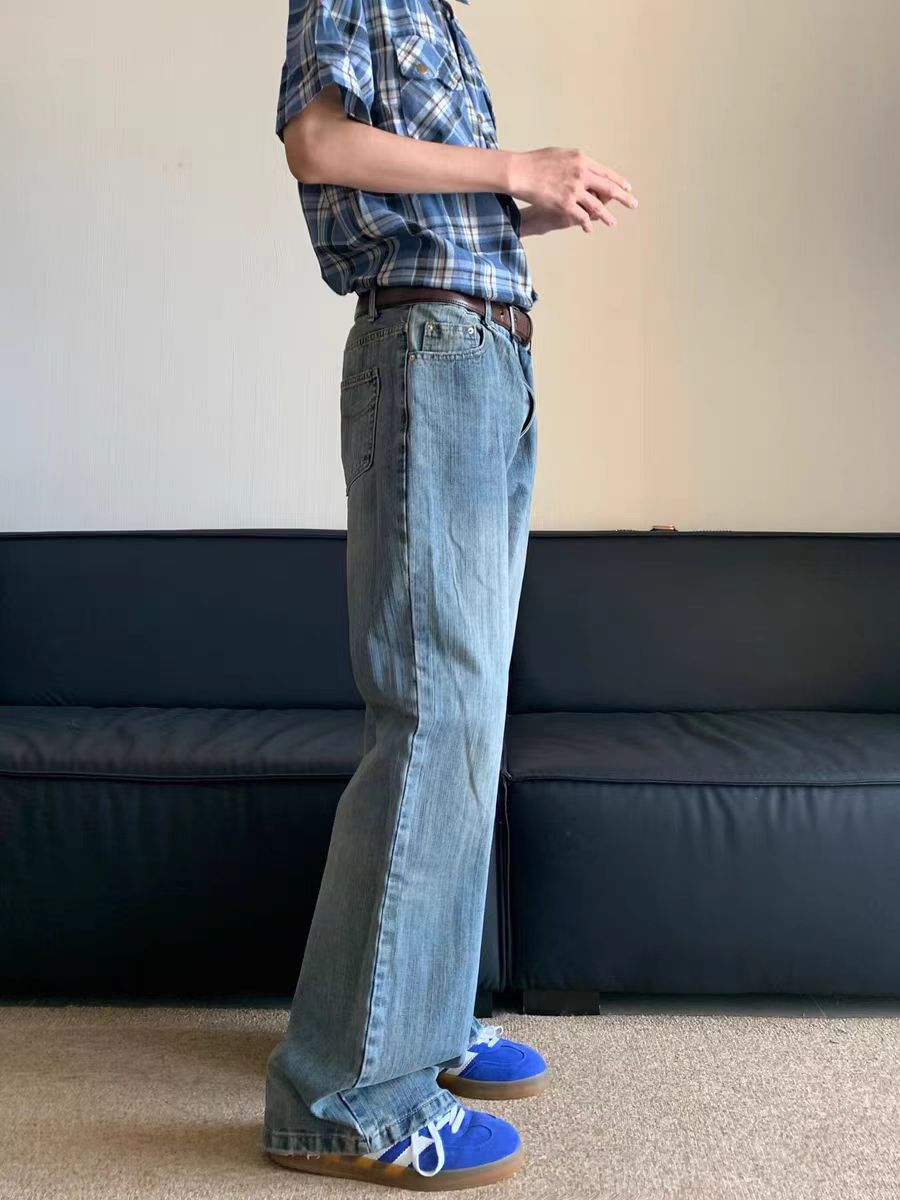 Japanese Brand × Jean Washed straight leg micro flare jeans Size US 32 / EU 48 - 2 Thumbnail