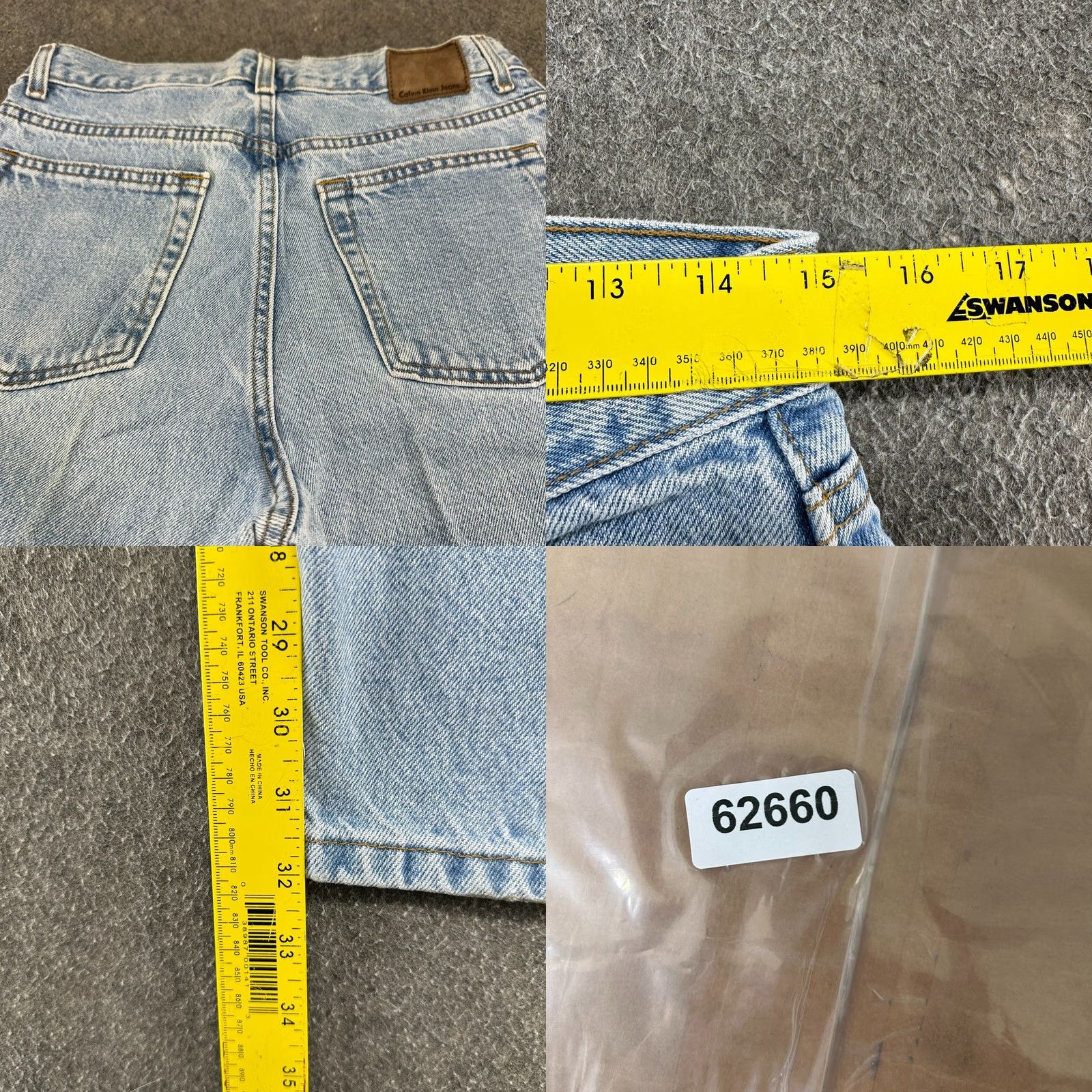 Calvin Klein Calvin Klein Jeans Mens 30x32 Blue Relaxed Fit Denim Straight 5-Pocket Distressed Y2K Baggy Inseam 32 Light Wash Jeans Men Size US 32 / EU 48 - 10 Thumbnail