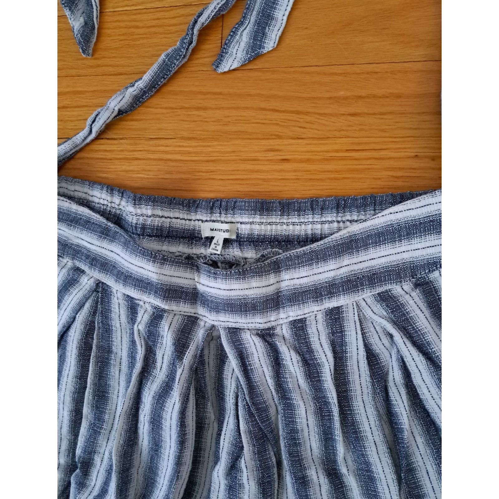 Vintage VINTAGE Max Studio Skirt Women Long Striped Black&White L Flare Cotton Strap, 30" Waist, 28" Length, Regular, Good Condition Size 36" / US 14 / IT 50 - 2 Thumbnail