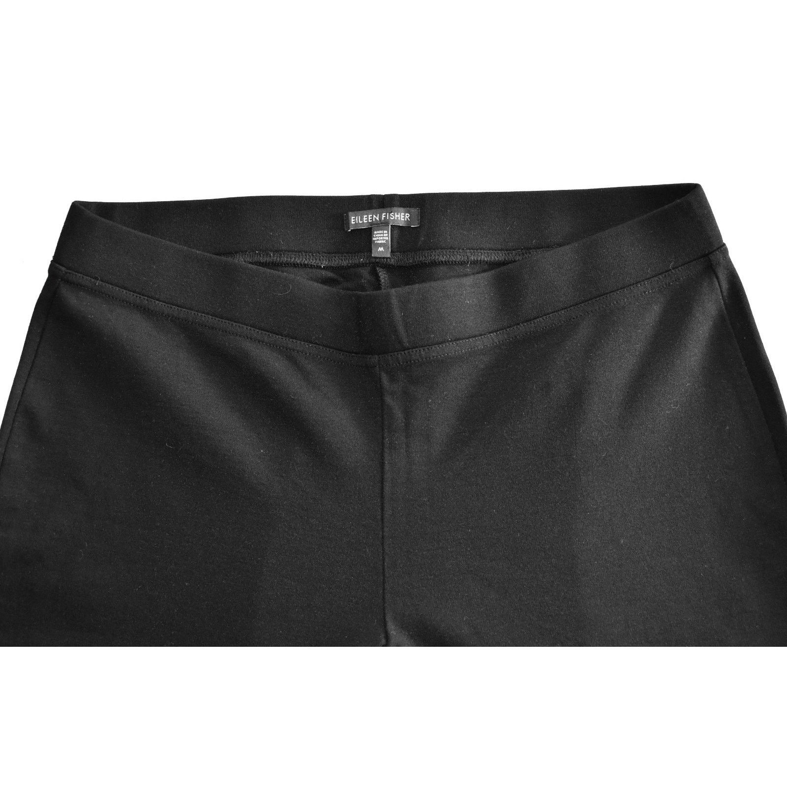 Eileen Fisher EILEEN FISHER Black Rayon Blend Stretch Straight Pants Sz M Size 32" / US 10 / IT 46 - 4 Thumbnail