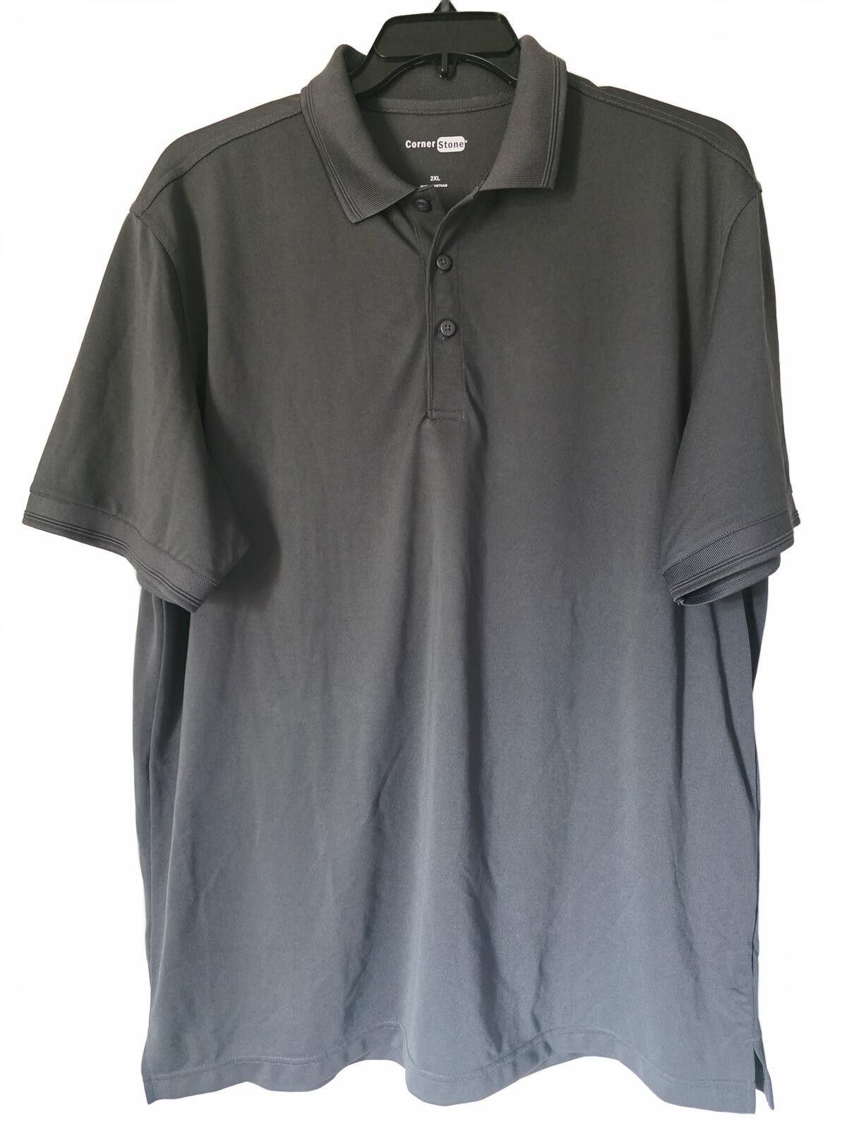 Other CornerStone Men's 2XL Dark Gray Polo Dress Shirt Classic Fit Size US XXL / EU 58 / 5 - 1 Thumbnail