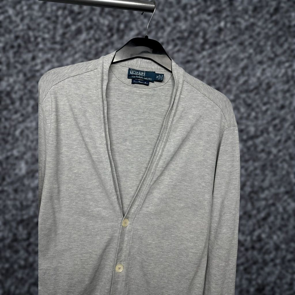 Polo Ralph Lauren VINTAGE Polo Ralph Lauren Mens Cardigan Sweater M Gray Cotton Knit Button Size US M / EU 48-50 / 2 - 1 Thumbnail