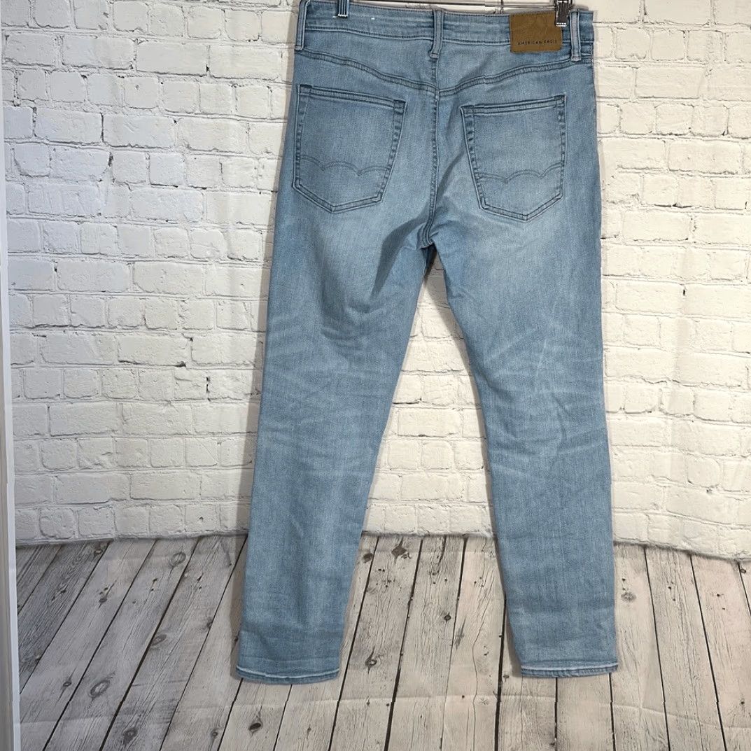 Vintage American Eagle Athletic Jeans Mens 33 x 32 Light Wash Next Level Flex Stretch Size US 33 - 7 Thumbnail