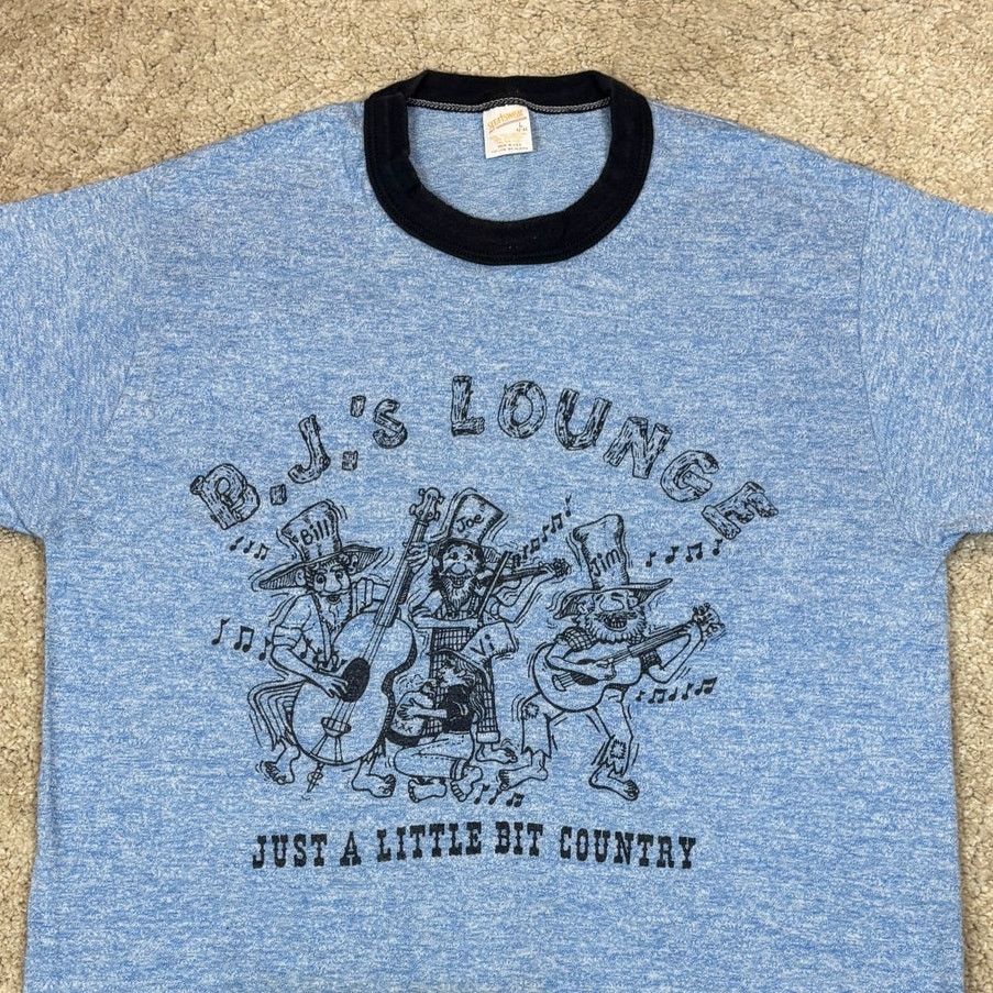 Vintage VTG 80s B.J.'s Lounge Little Bit Country Ringer Shirt Mens L Size US L / EU 52-54 / 3 - 2 Thumbnail