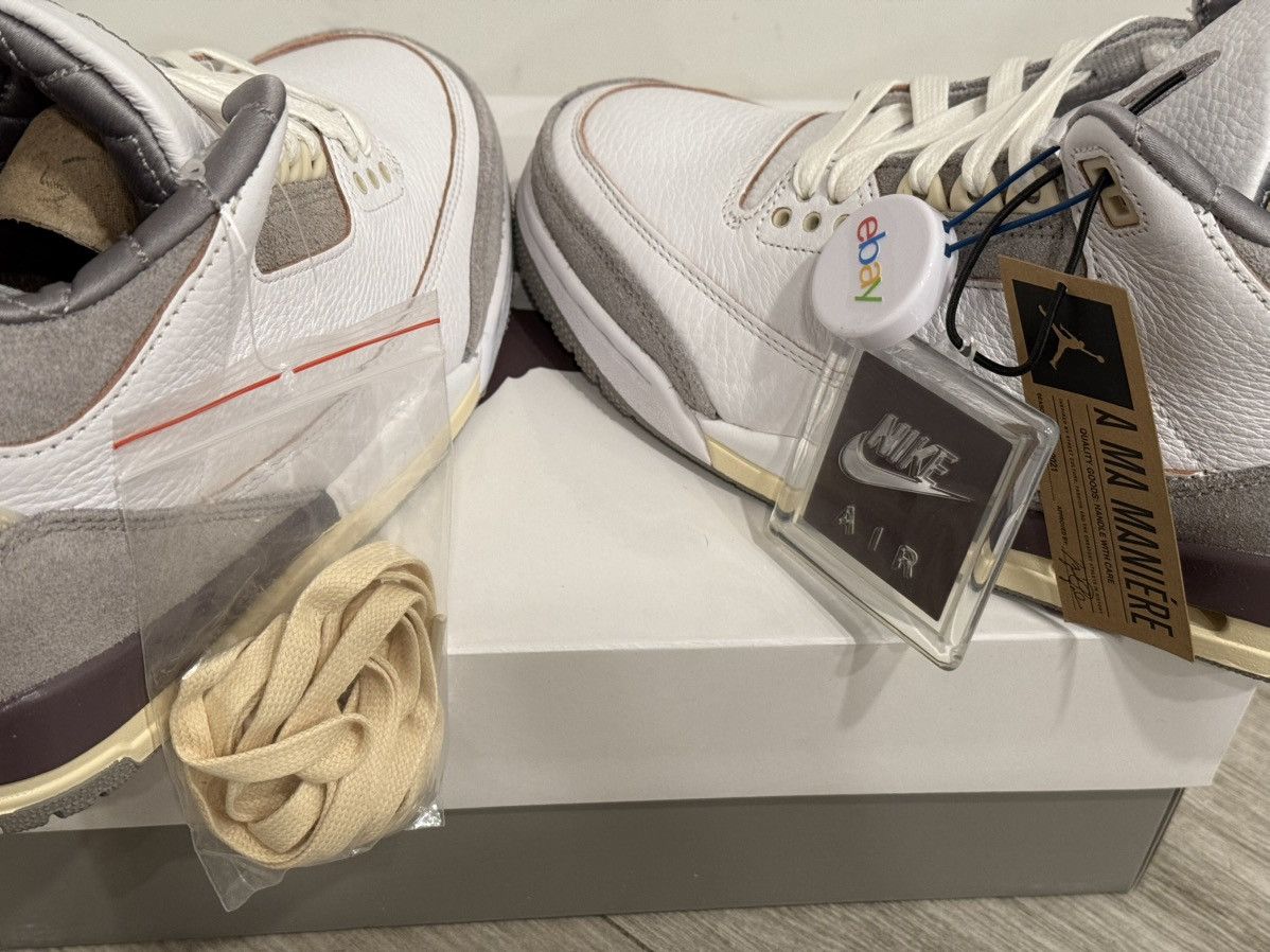 A Ma Maniere × Jordan Brand A Ma Maniere Air Jordan 3 White Grey Violet Ore 8 W / 6.5 M Size US 6.5 / EU 39-40 - 9 Thumbnail