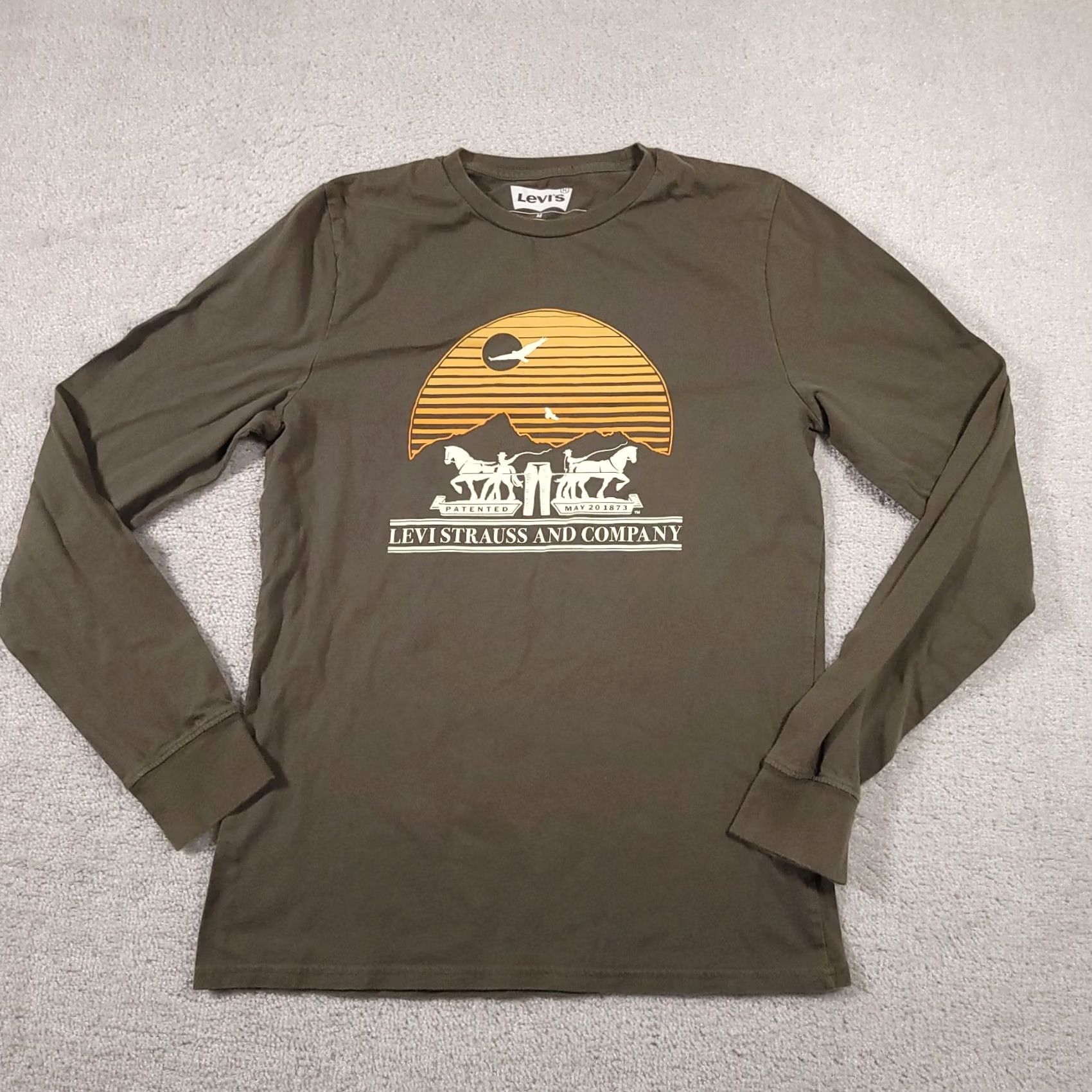 Levi's Levi's Shirt Mens Medium Green Long Sleeve Graphic Spell Out Pullover Casual Size US M / EU 48-50 / 2 - 2 Thumbnail